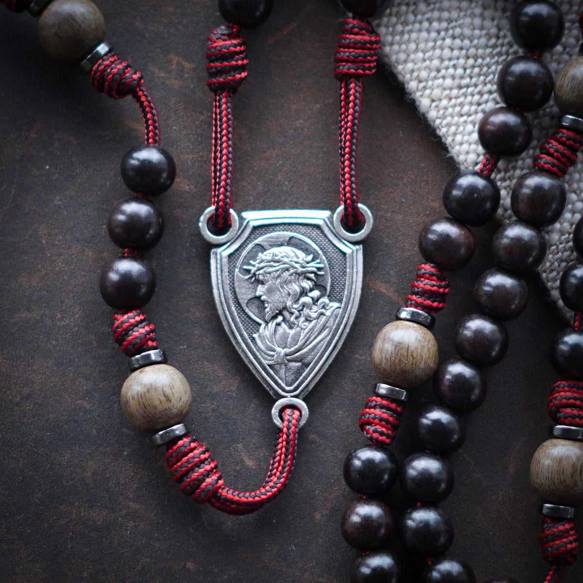 Sacred Heart Ebony Rosary