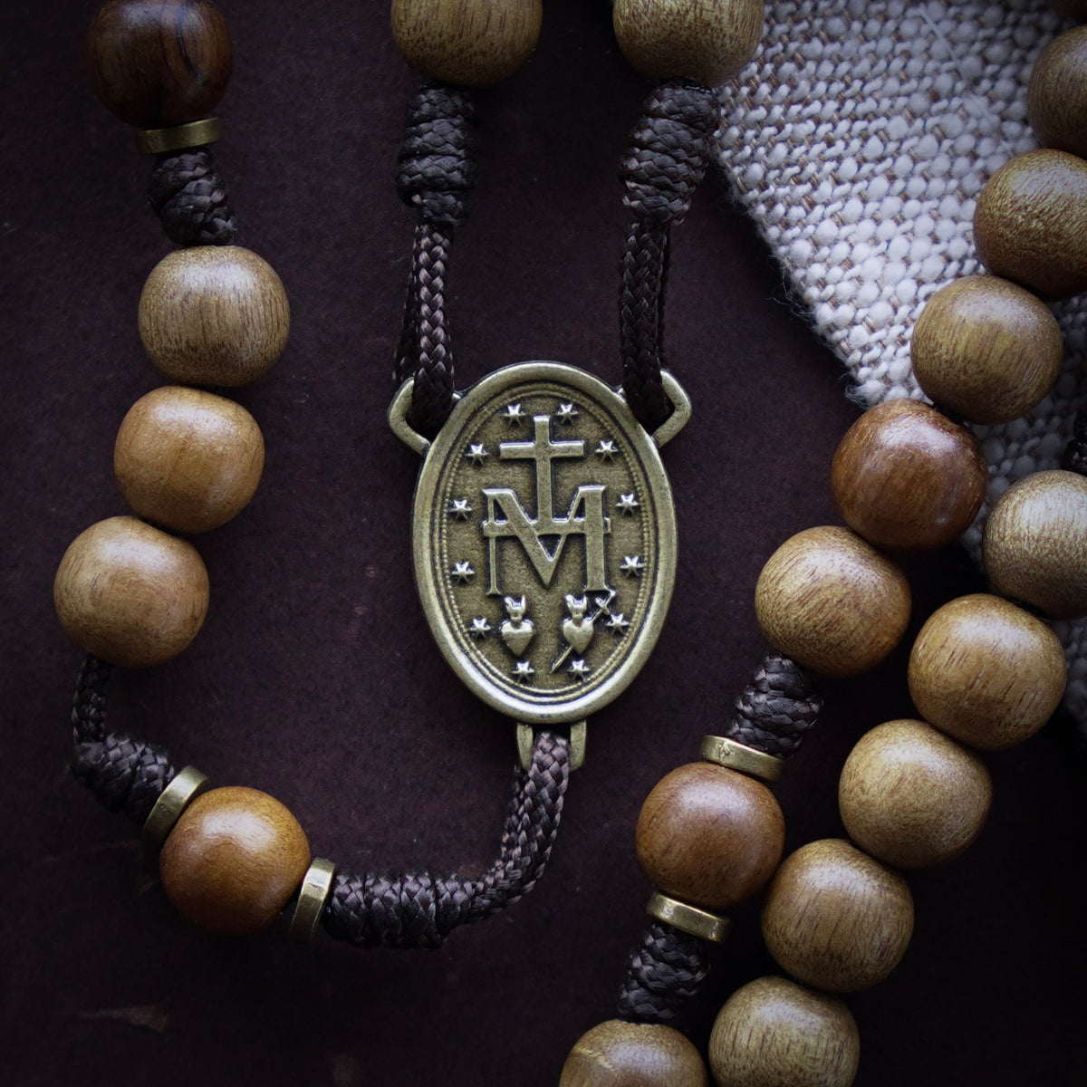 House of Gold Rosary with Matte Imbuia