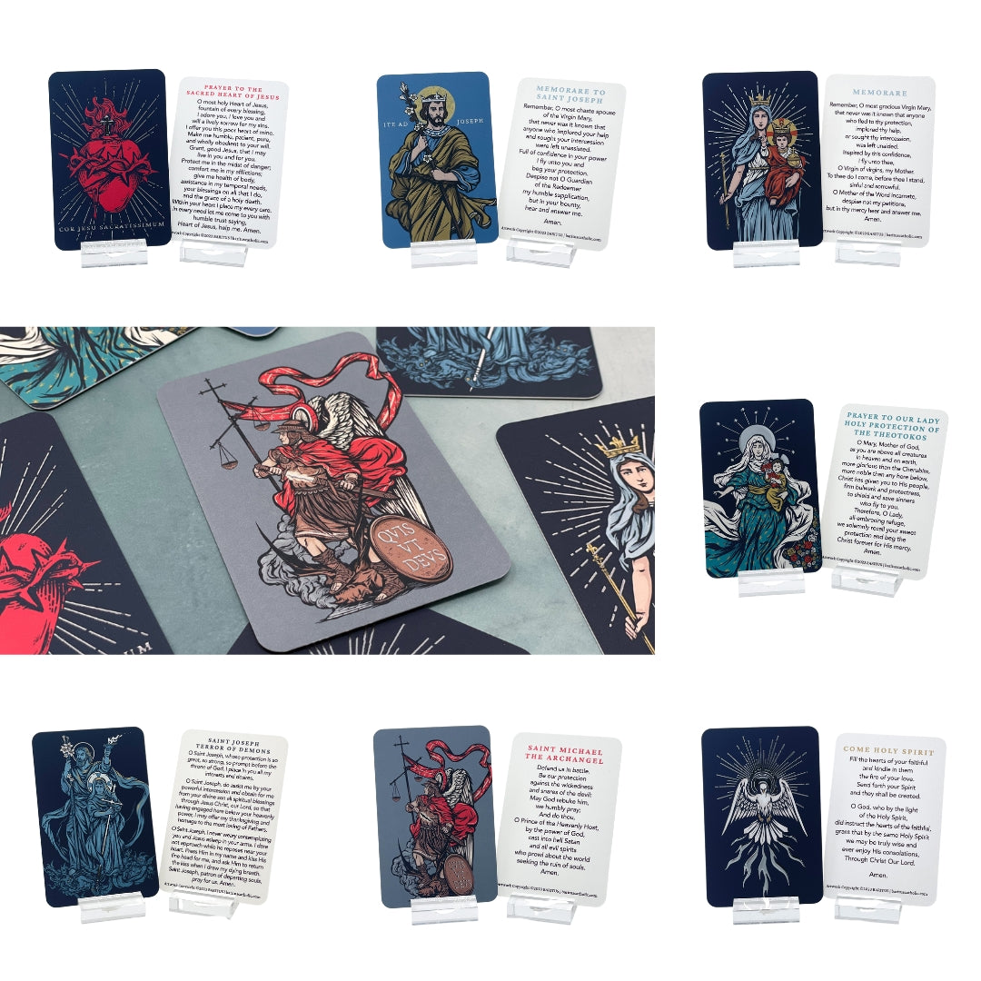 Individual Baritus Catholic Illustrated Prayer Cards