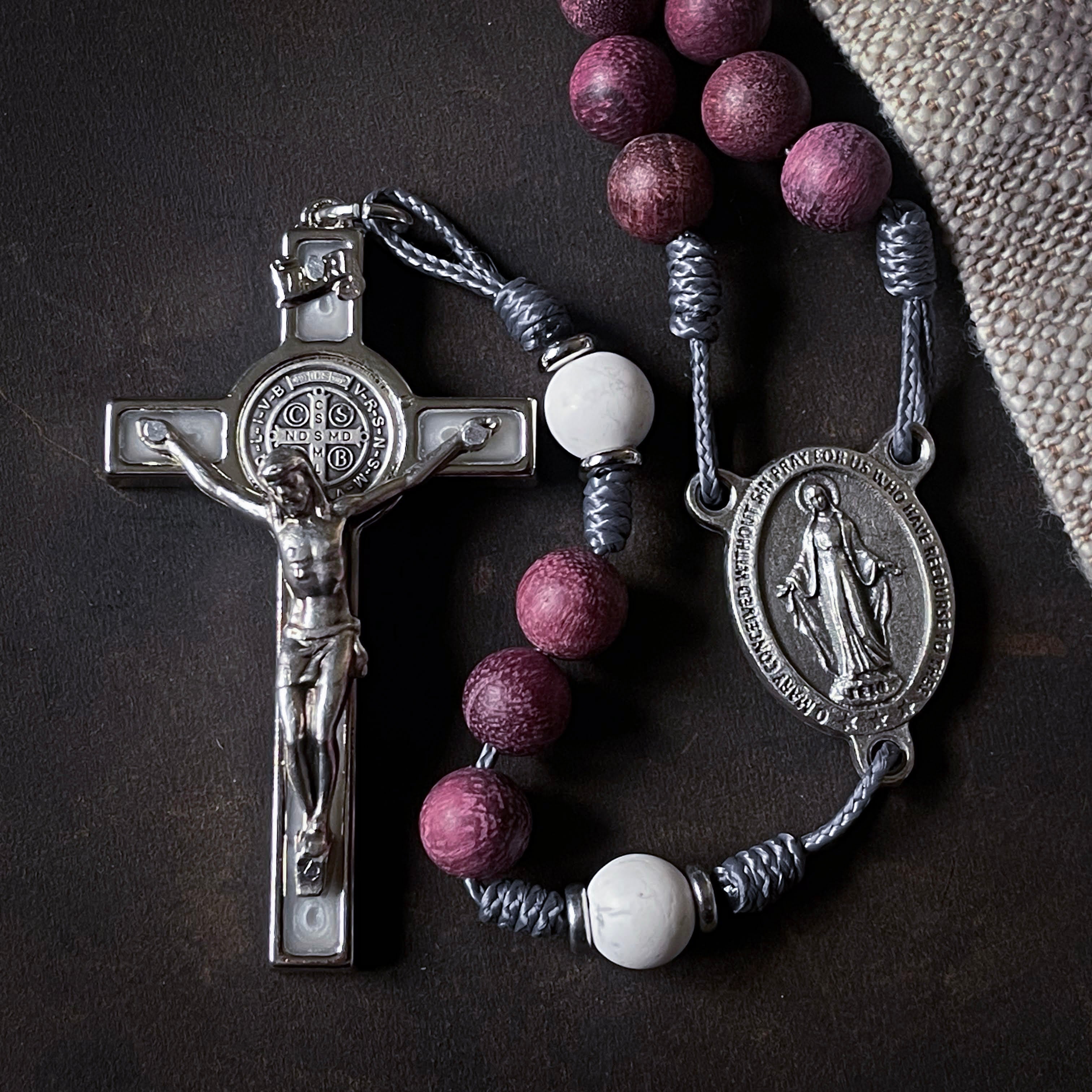 Handmade Wooden Rosary - Purity Design