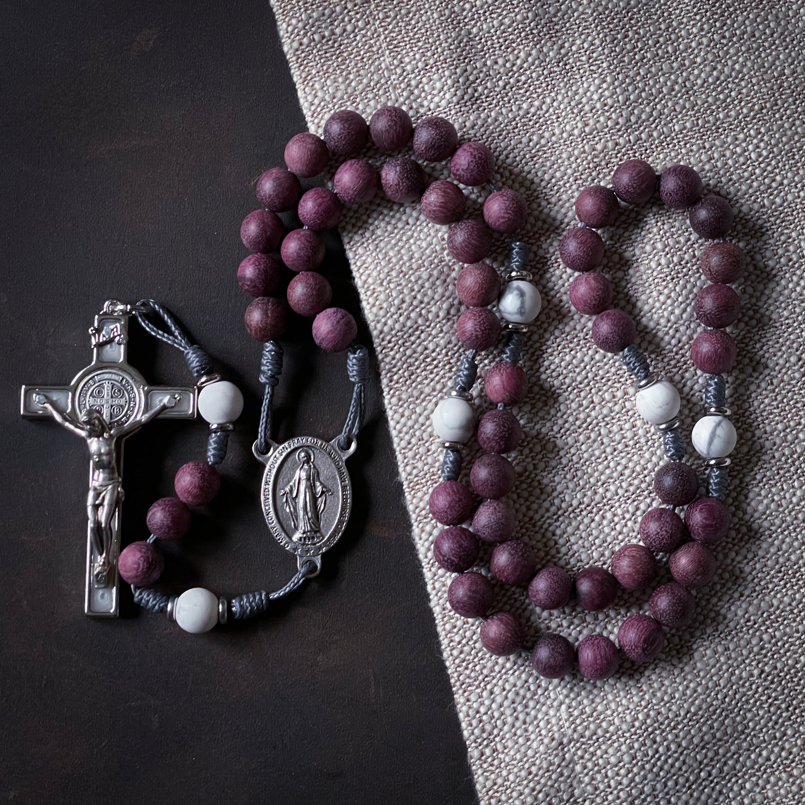 Handmade Wooden Rosary - Purity Design