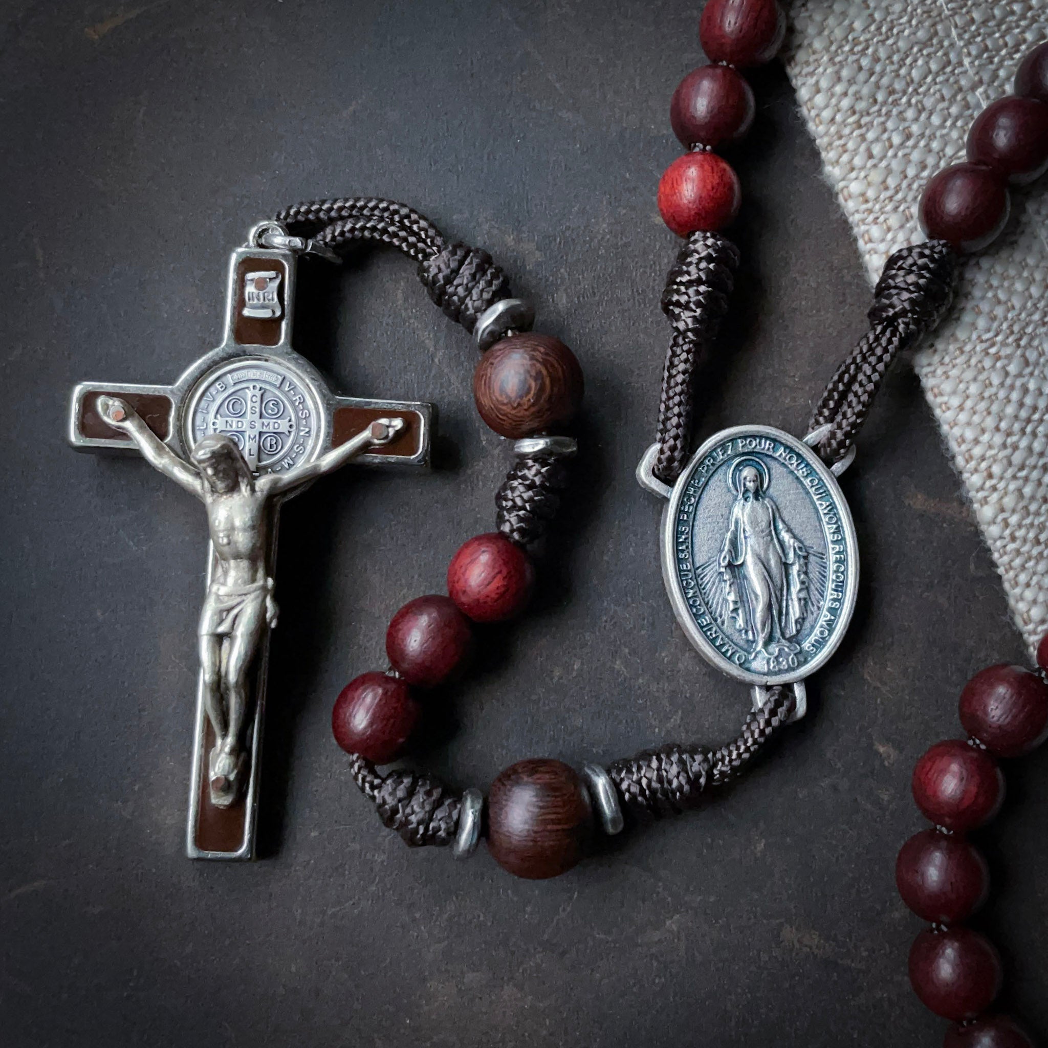 Handmade Wooden Rosary - Queen of Martyrs - Retired