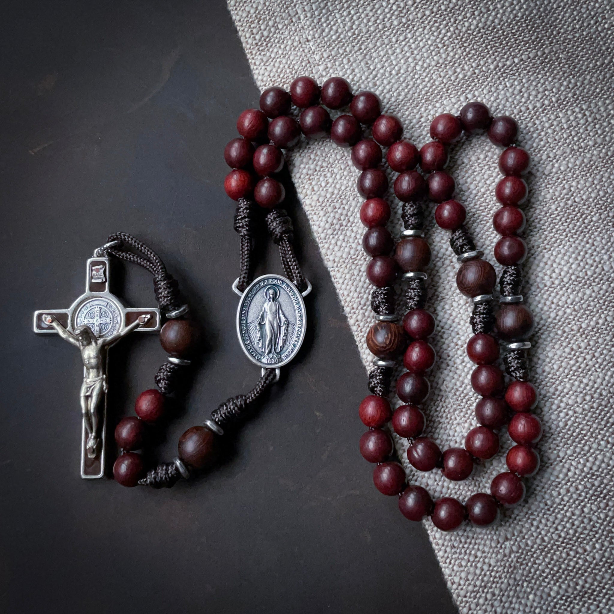 Handmade Wooden Rosary - Queen of Martyrs - Retired