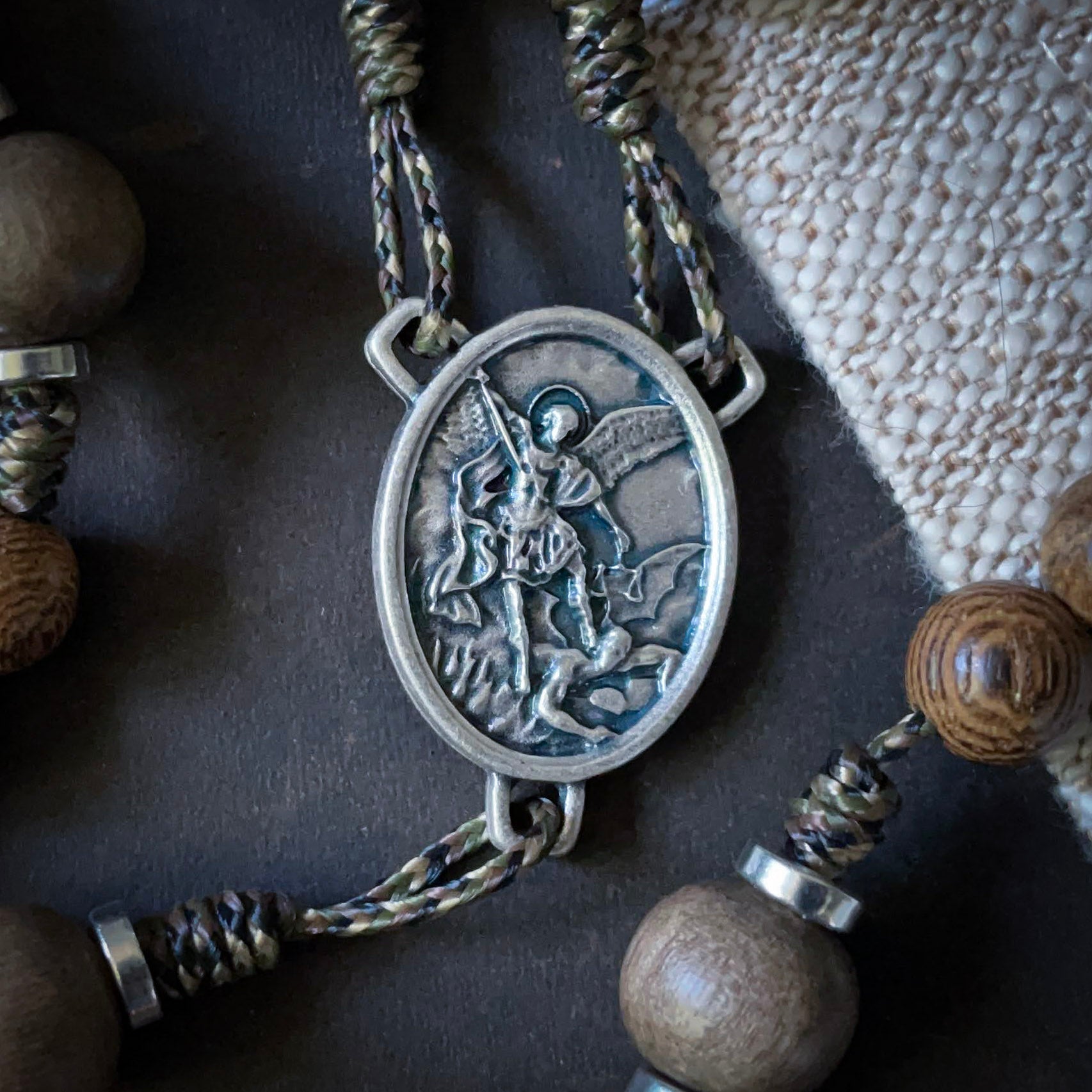 Handmade Wooden Rosary - Angel of Peace Design - Retired