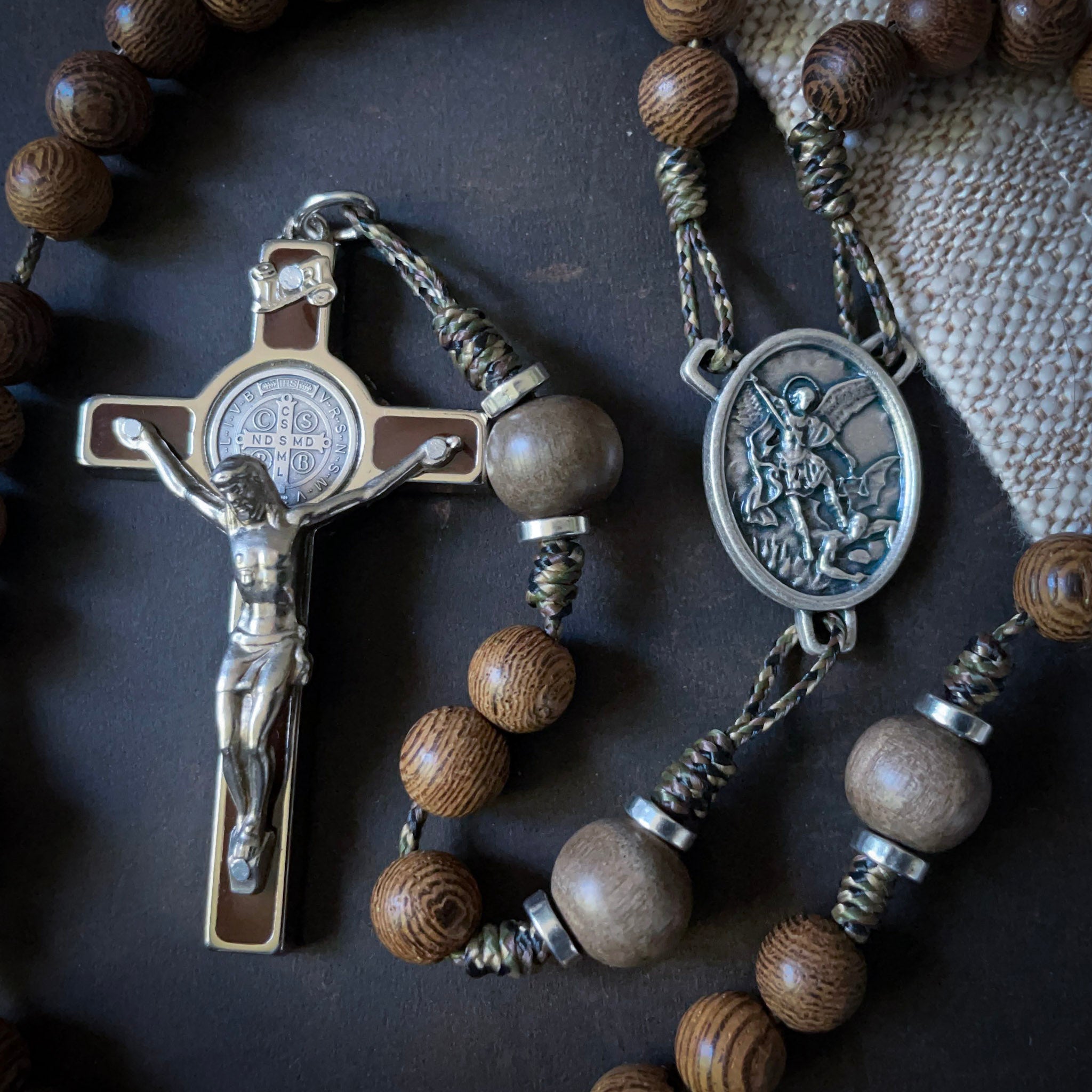 Handmade Wooden Rosary - Angel of Peace Design - Retired