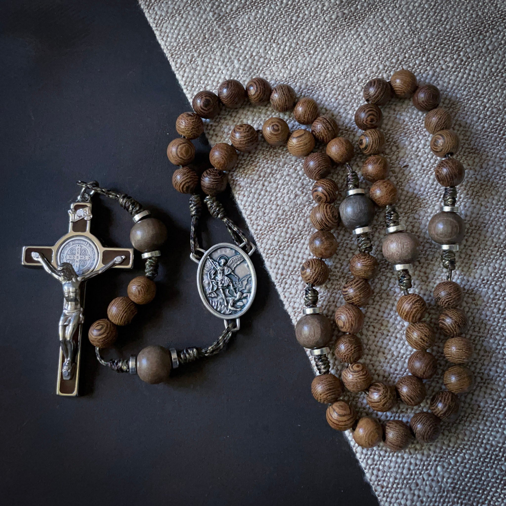 Handmade Wooden Rosary - Angel of Peace Design - Retired