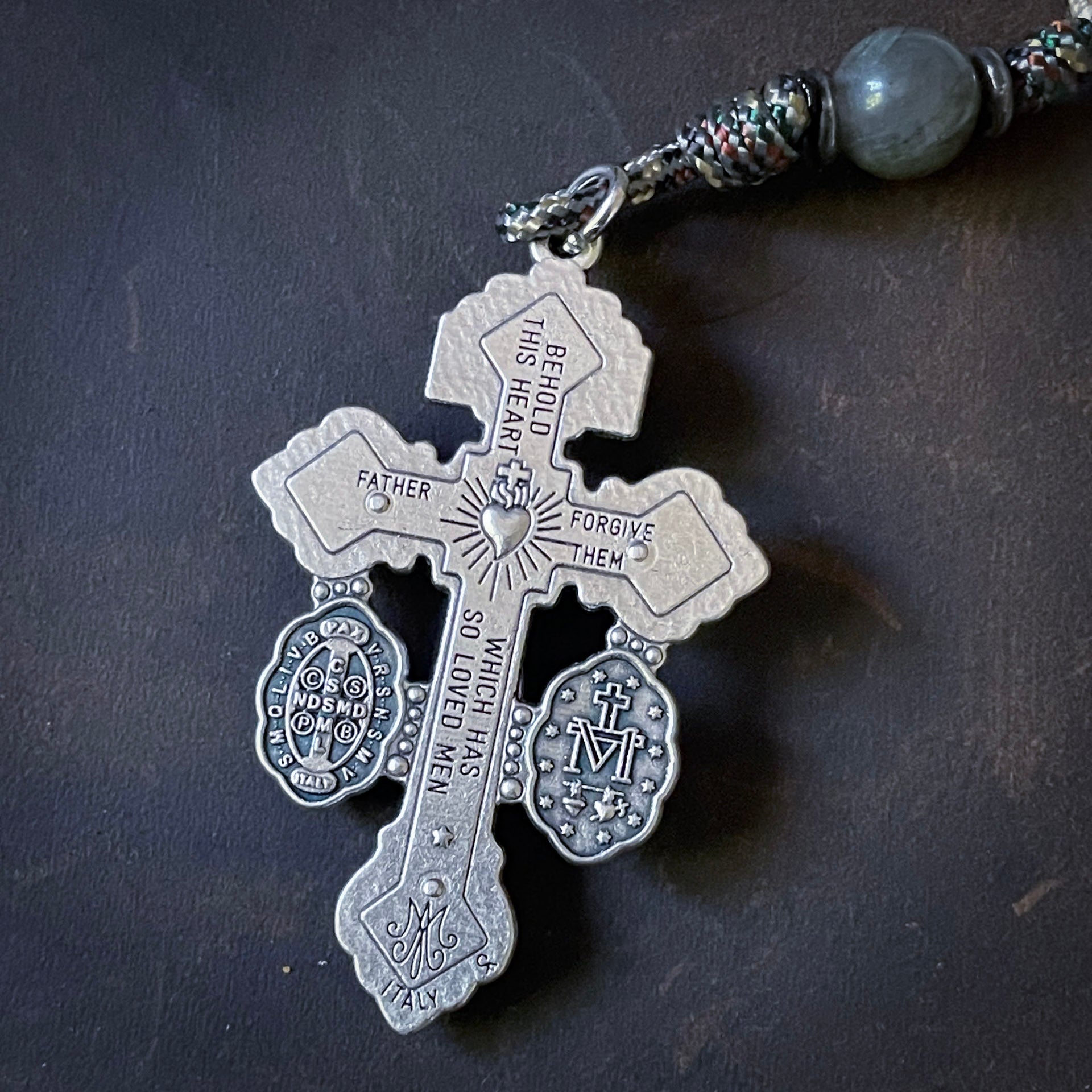 Handmade Wooden Pocket Rosary - Protector Design