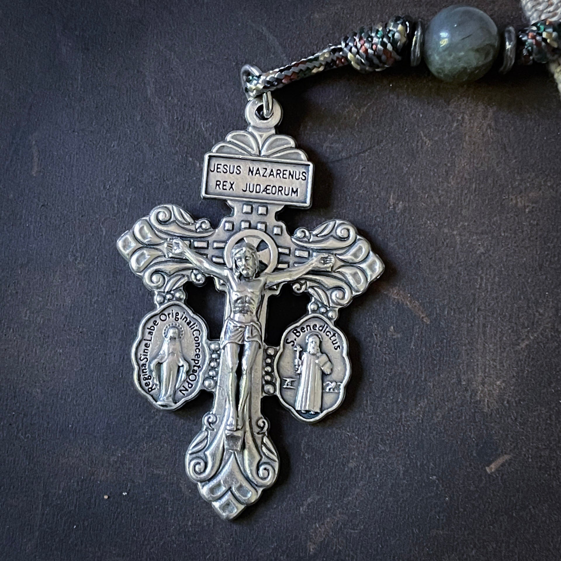 Handmade Wooden Pocket Rosary - Protector Design