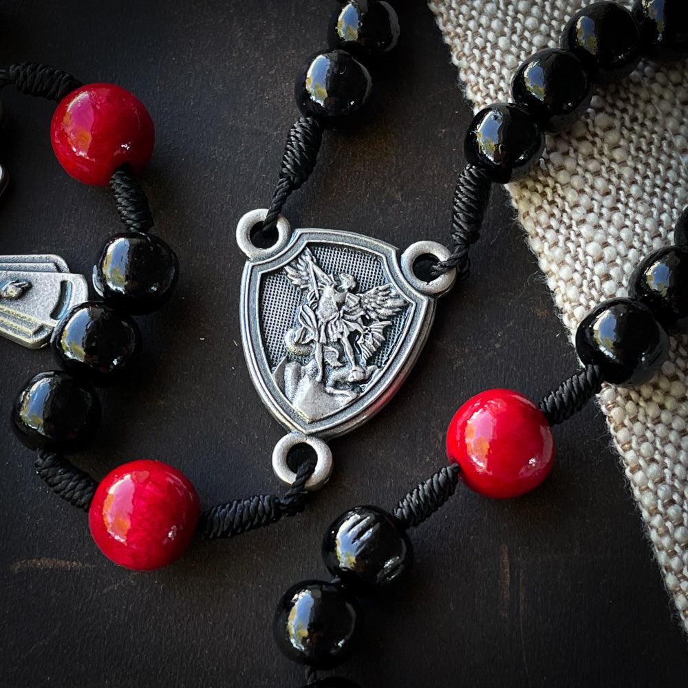 Handmade Wooden Rosary - St. Michael's Armor - The Catholic Woodworker