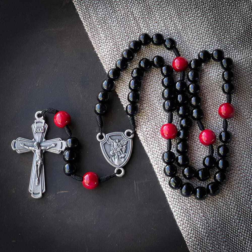 Handmade Wooden Rosary - St. Michael's Armor - The Catholic Woodworker