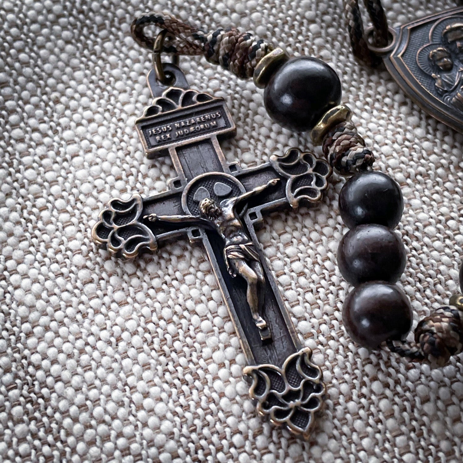 Handmade Wooden Rosary - Terror of Demons Design - Silicon Bronze