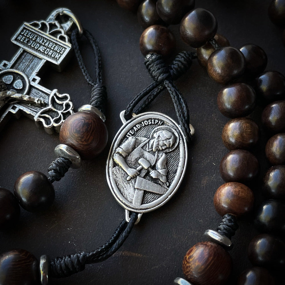 Handmade Wooden Rosary - St. Joseph the Worker - Official Rosary of The Catholic Gentleman