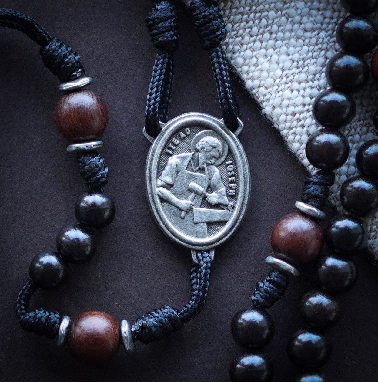 Handmade Wooden Rosary - St. Joseph the Worker - Official Rosary of The Catholic Gentleman