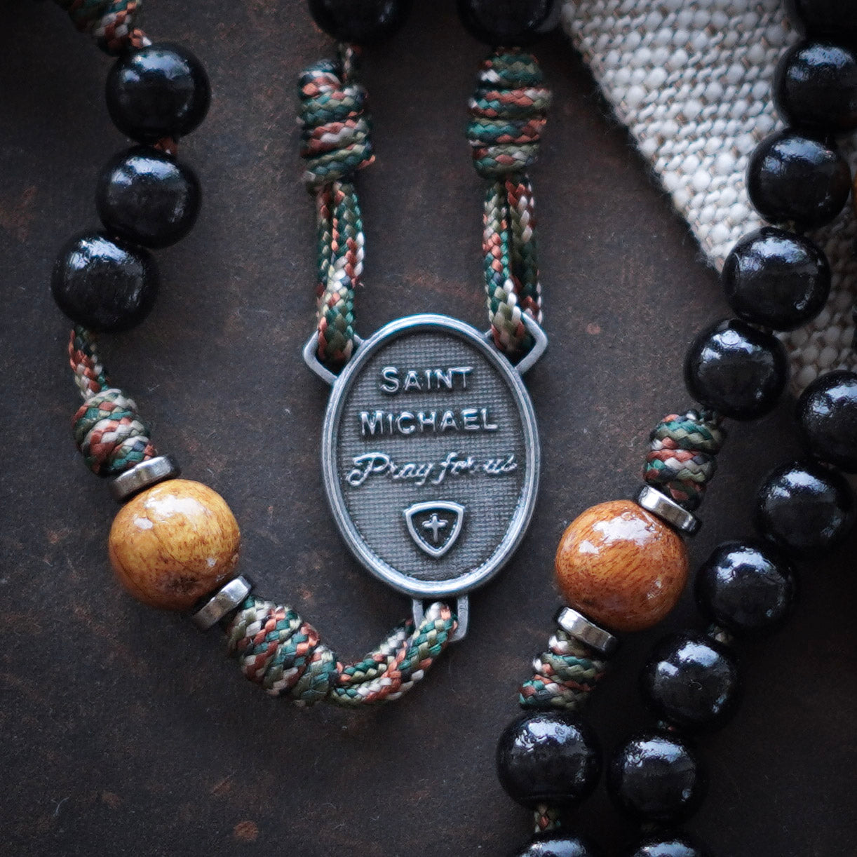 Handmade Wooden Rosary - St. Hubert Design