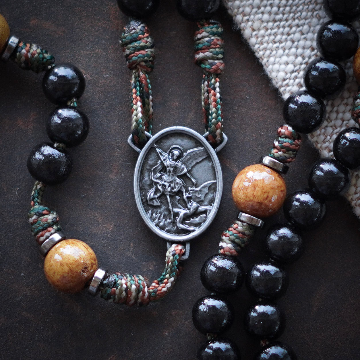 Handmade Wooden Rosary - St. Hubert Design