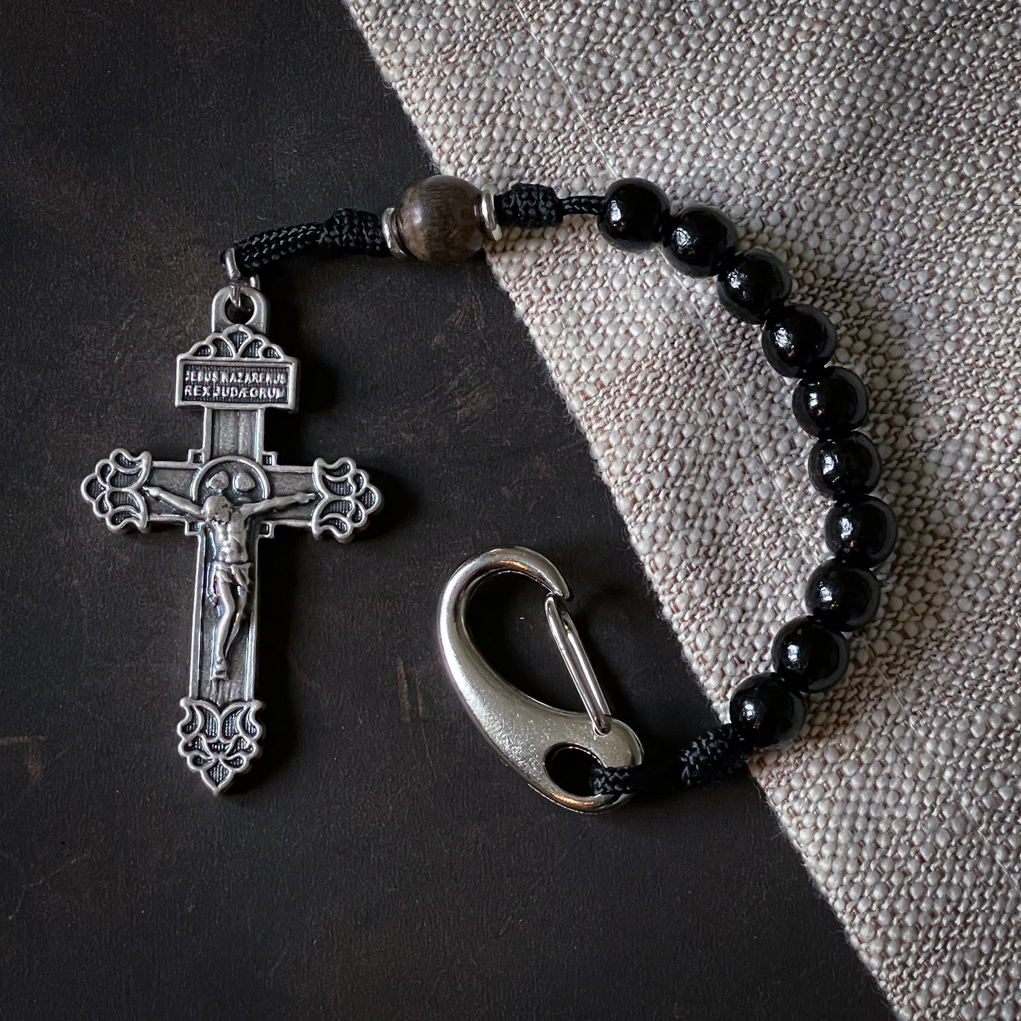 Handmade Wooden Pocket Rosary - Piety Design