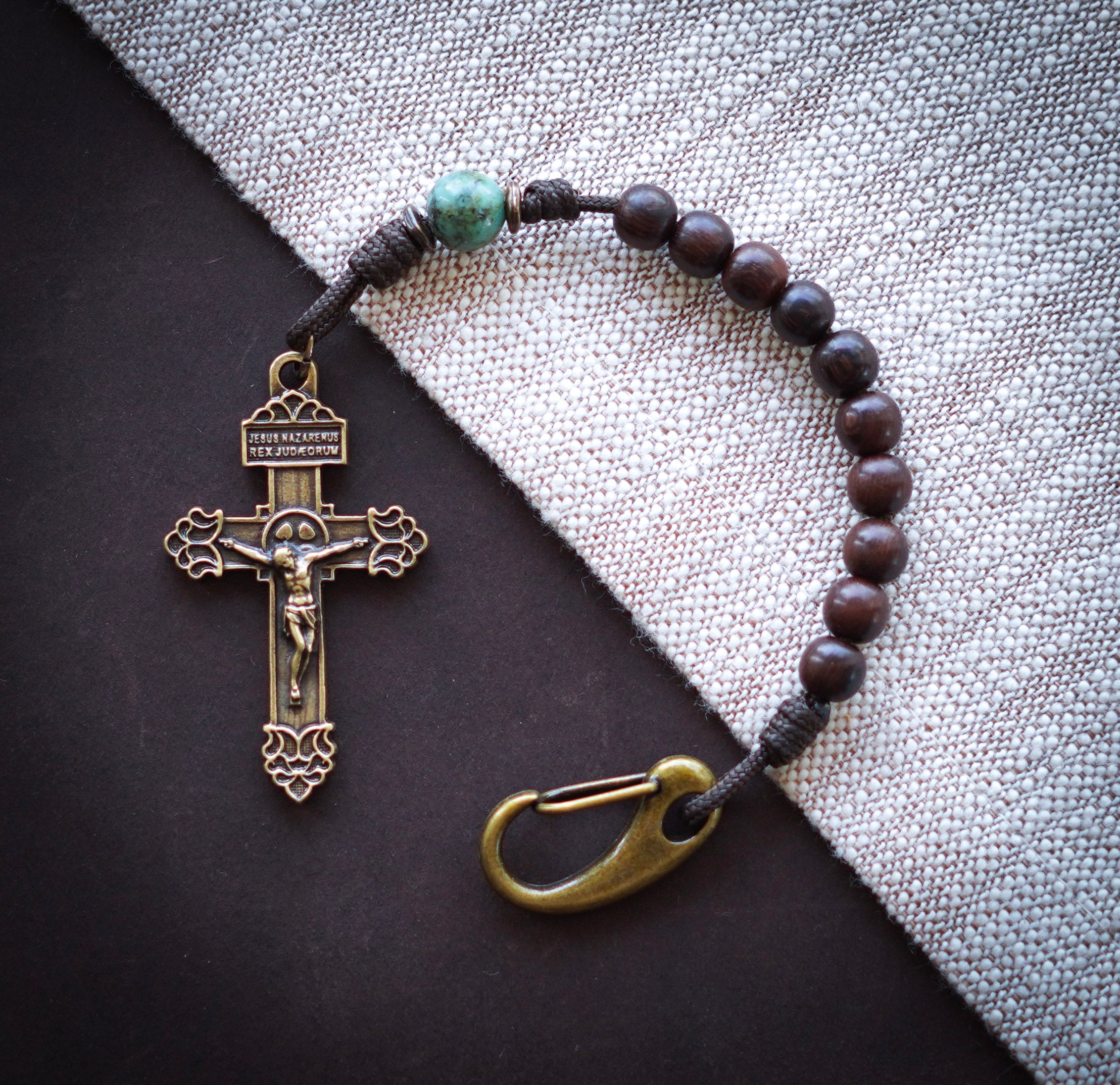 Handmade Wooden Pocket Rosary - Refuge of Sinners Design - Heavenly Mix-Up 2