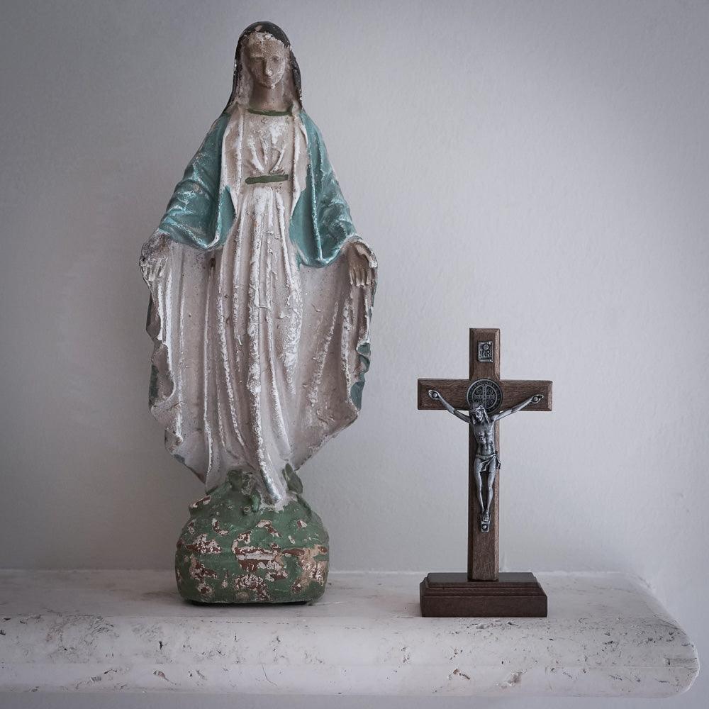 Handmade Brazilian Imbuia Desktop Crucifix - The Catholic Woodworker