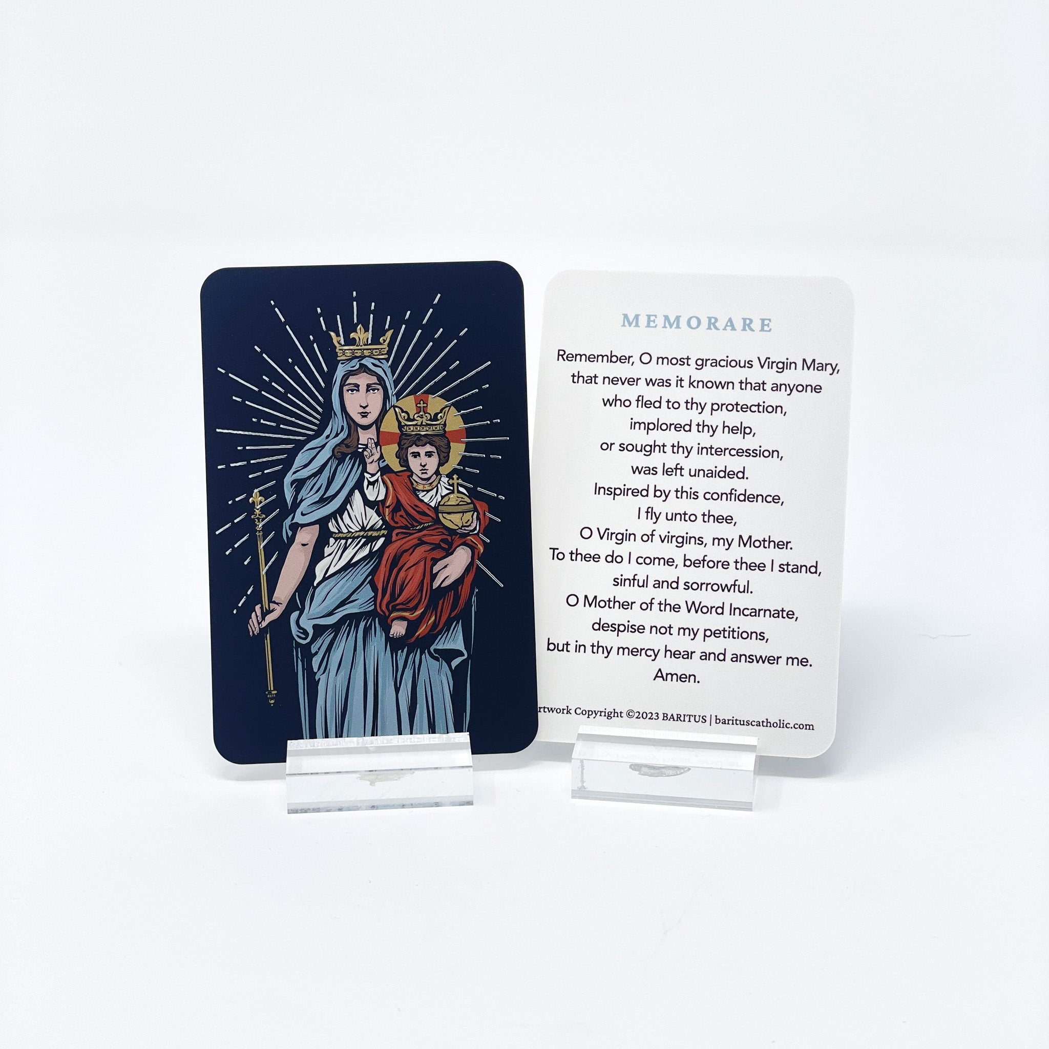 Individual Baritus Catholic Illustrated Prayer Cards