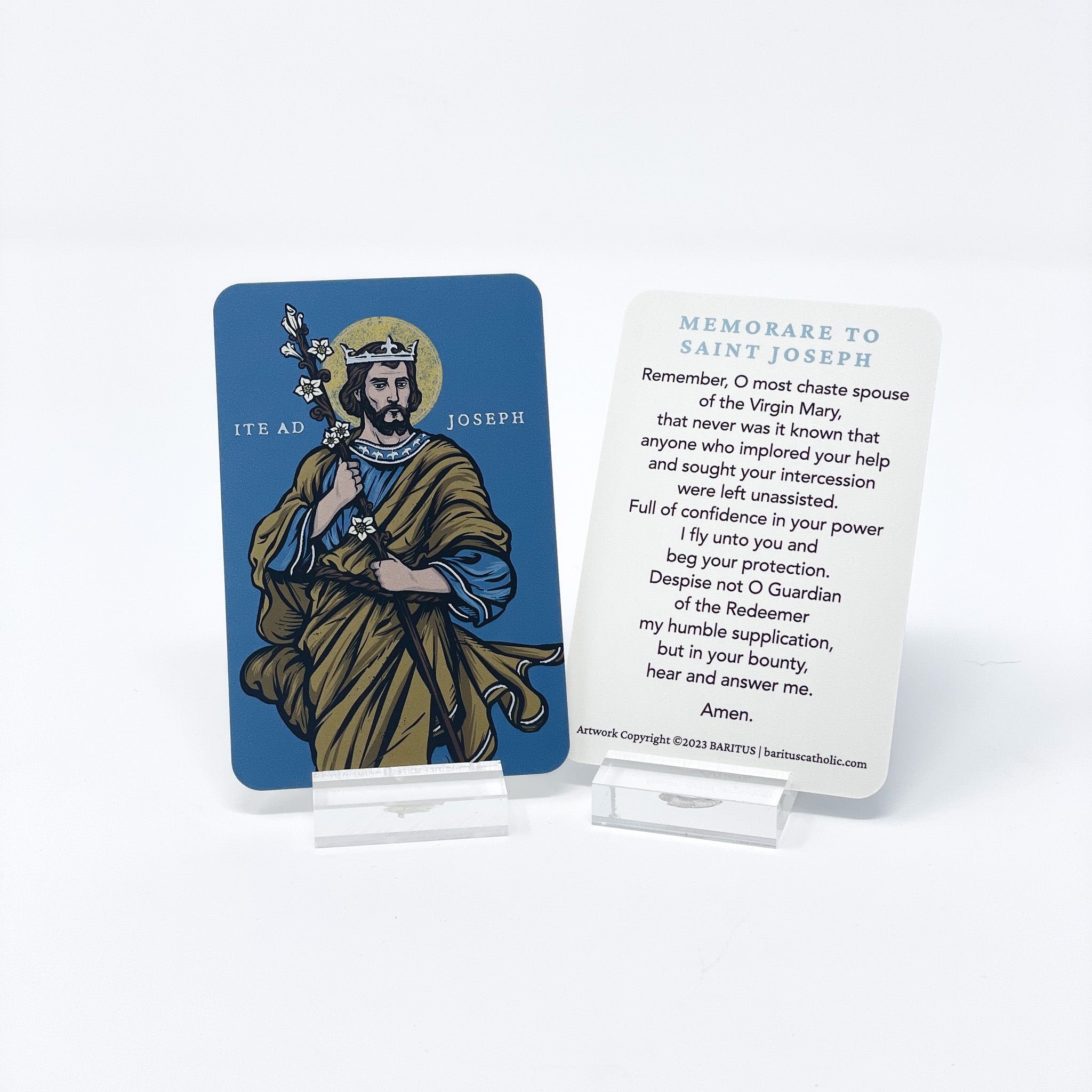 Individual Baritus Catholic Illustrated Prayer Cards