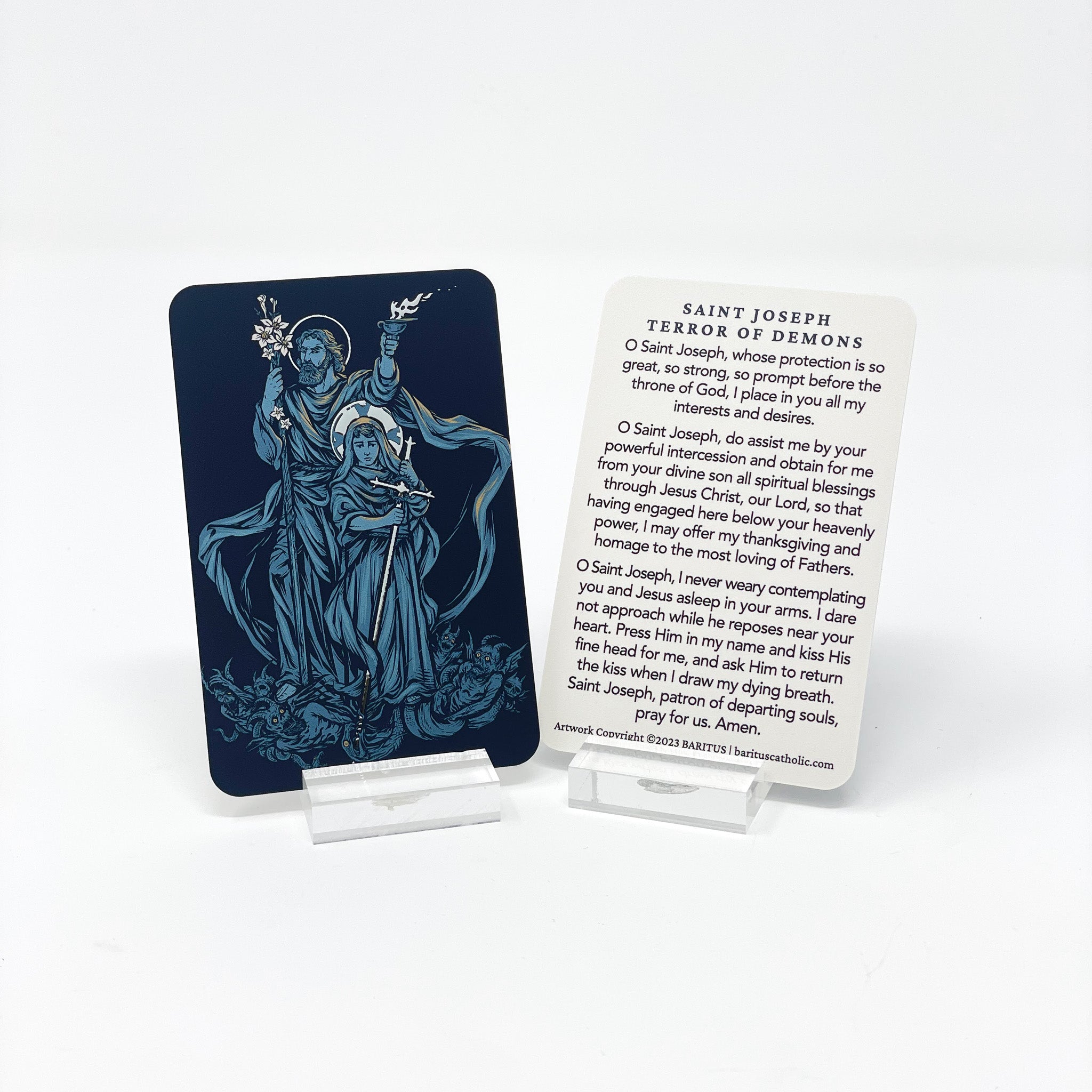 Individual Baritus Catholic Illustrated Prayer Cards