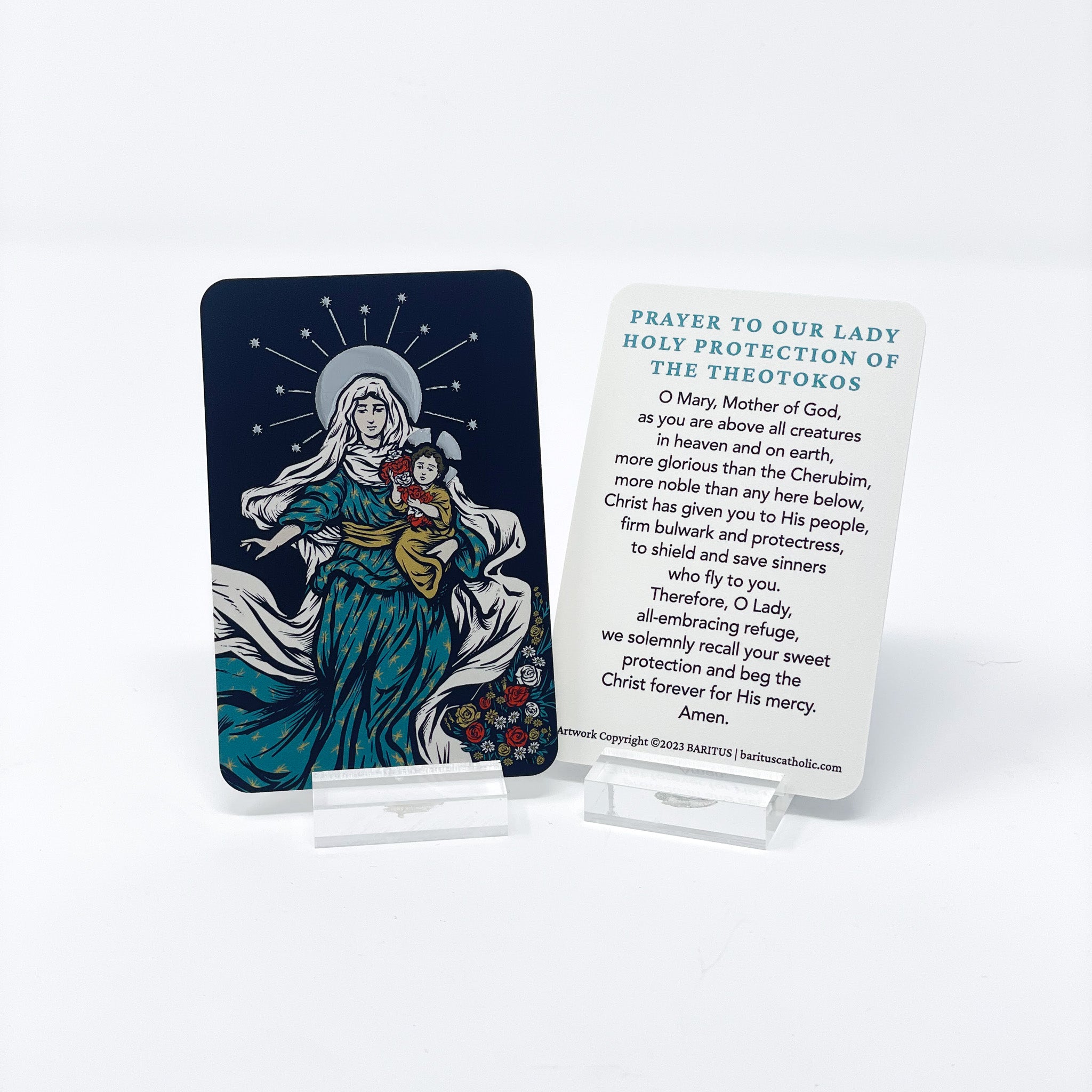 Individual Baritus Catholic Illustrated Prayer Cards