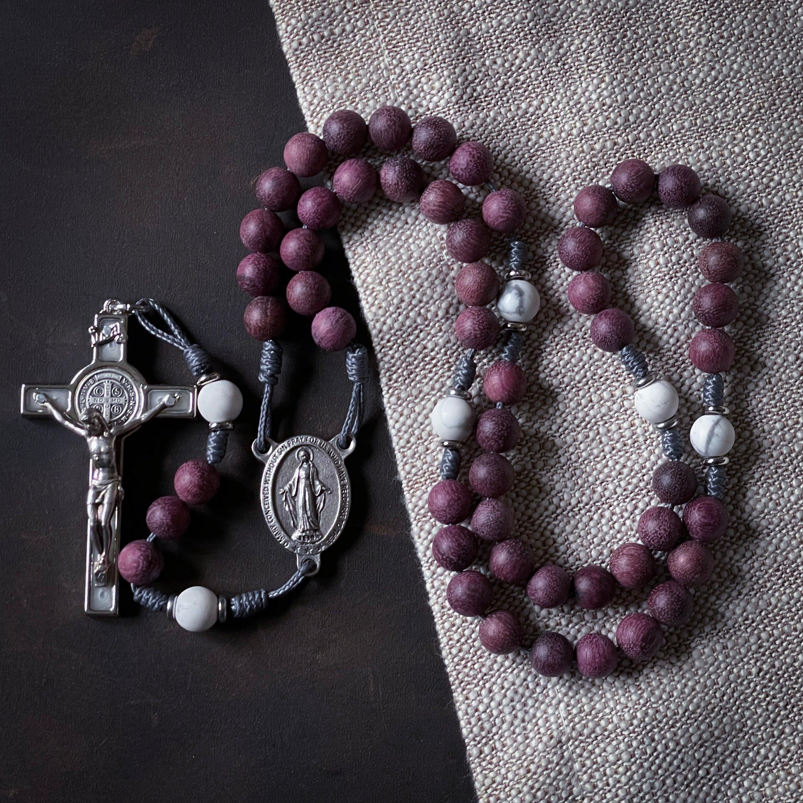 The Purity Rosary: Purple Heart Wood, Miraculous Medal, and a Prayer Built to Last
