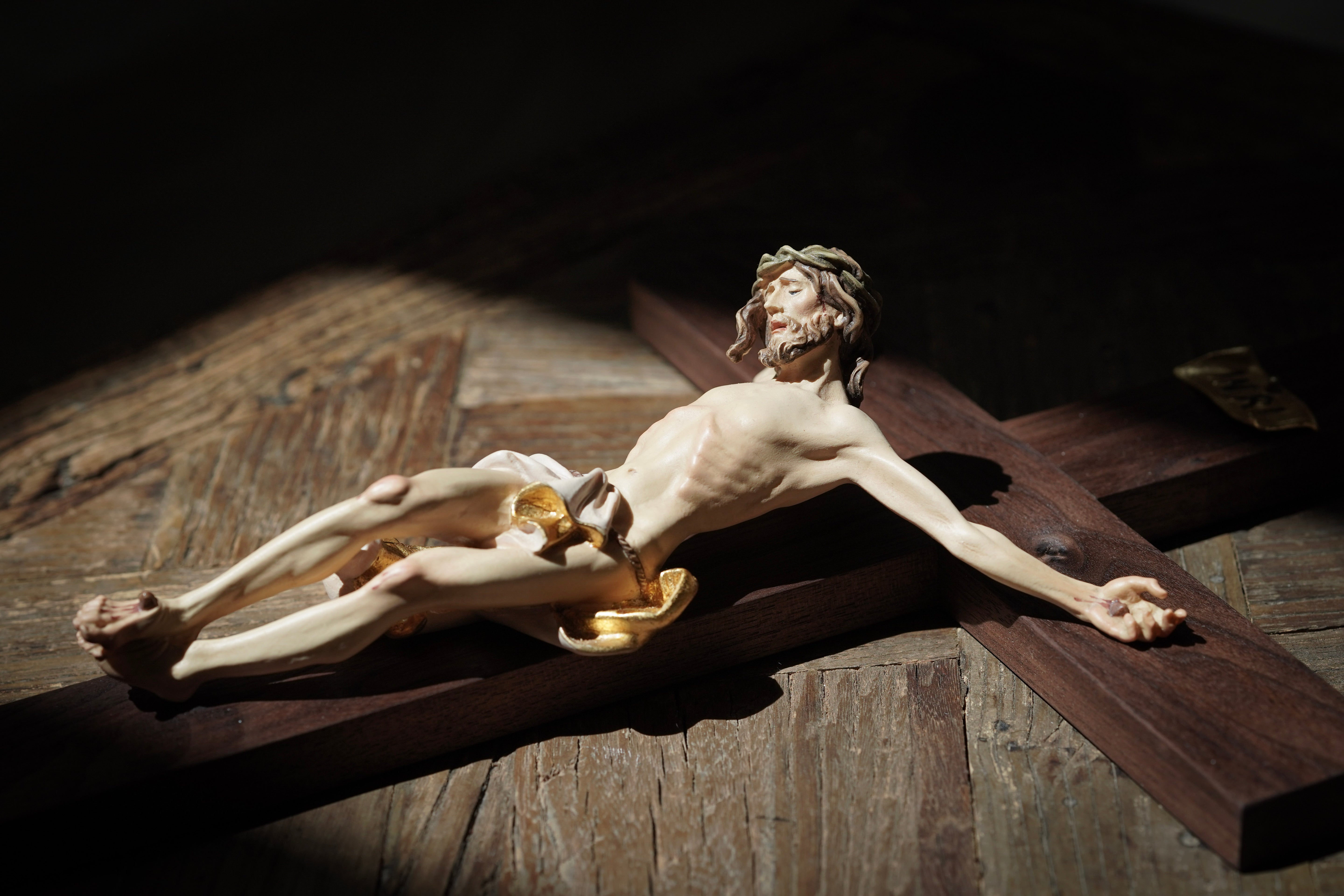 Hand Carved Walnut Crucifix