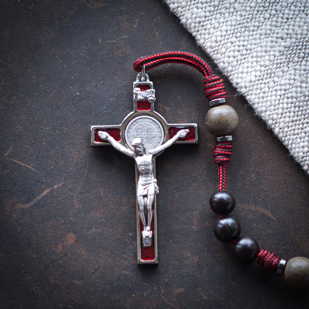 Sacred Heart Ebony Rosary