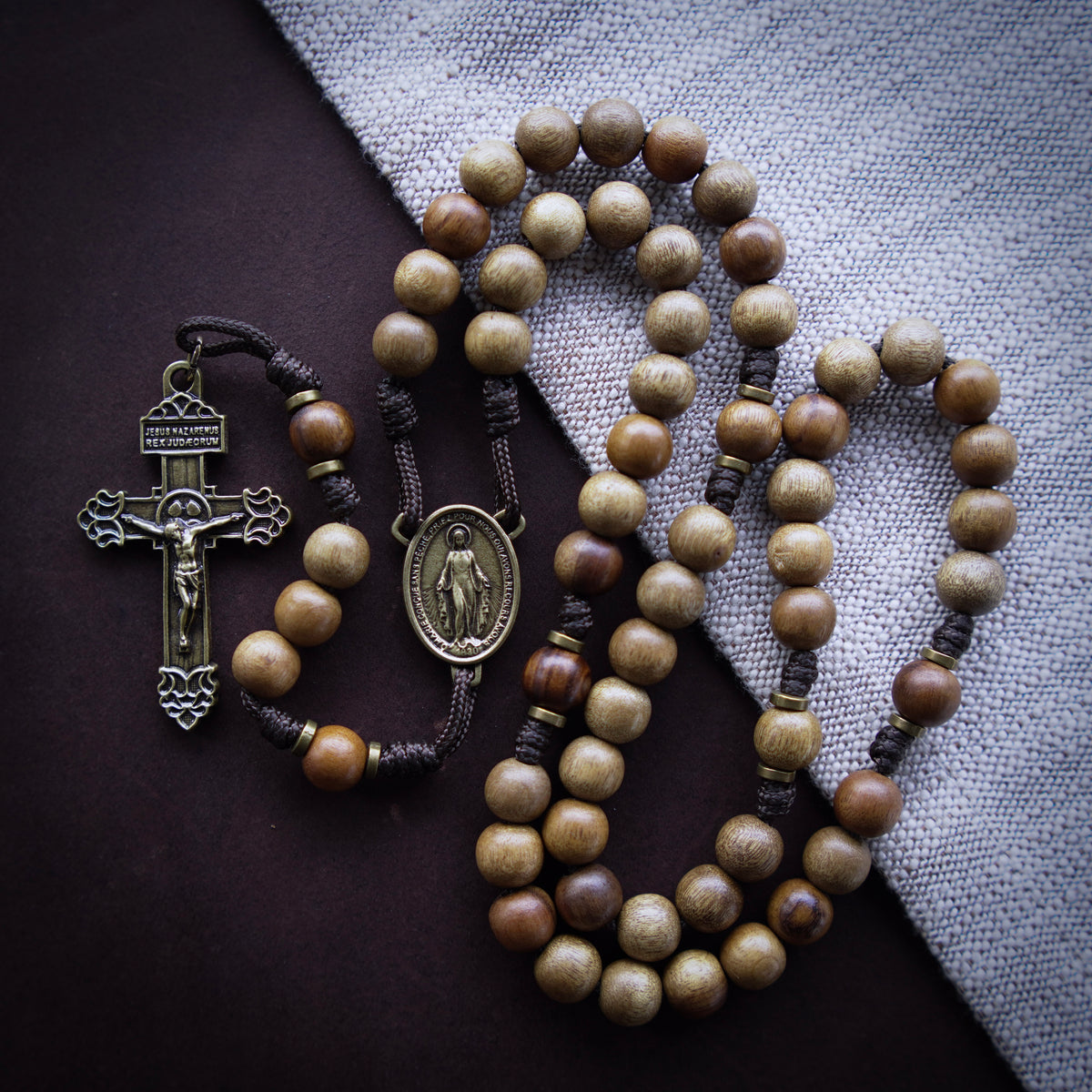 House of Gold Rosary with Matte Imbuia