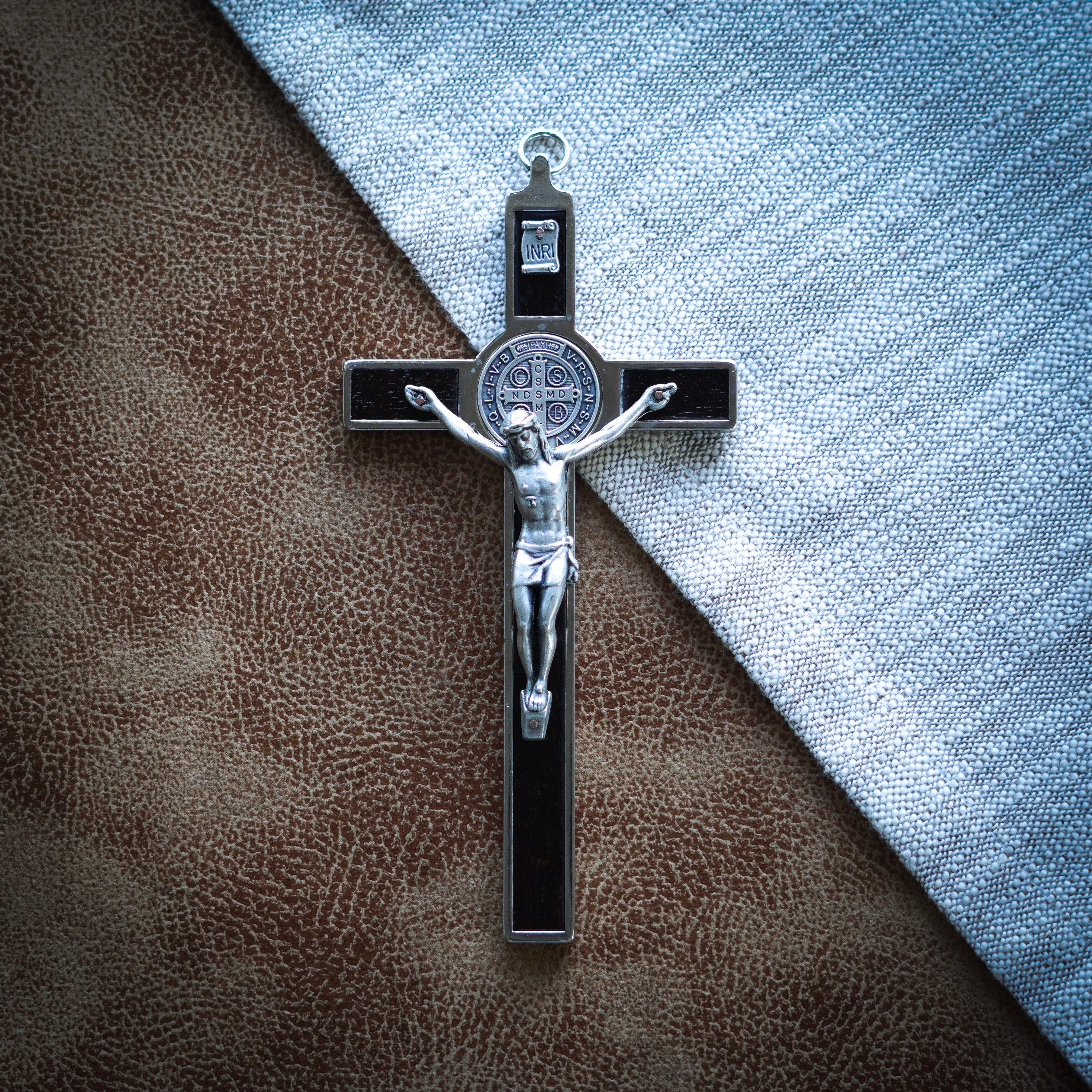 Italian Wall Crucifix - St. Benedict Design - 6 Inch