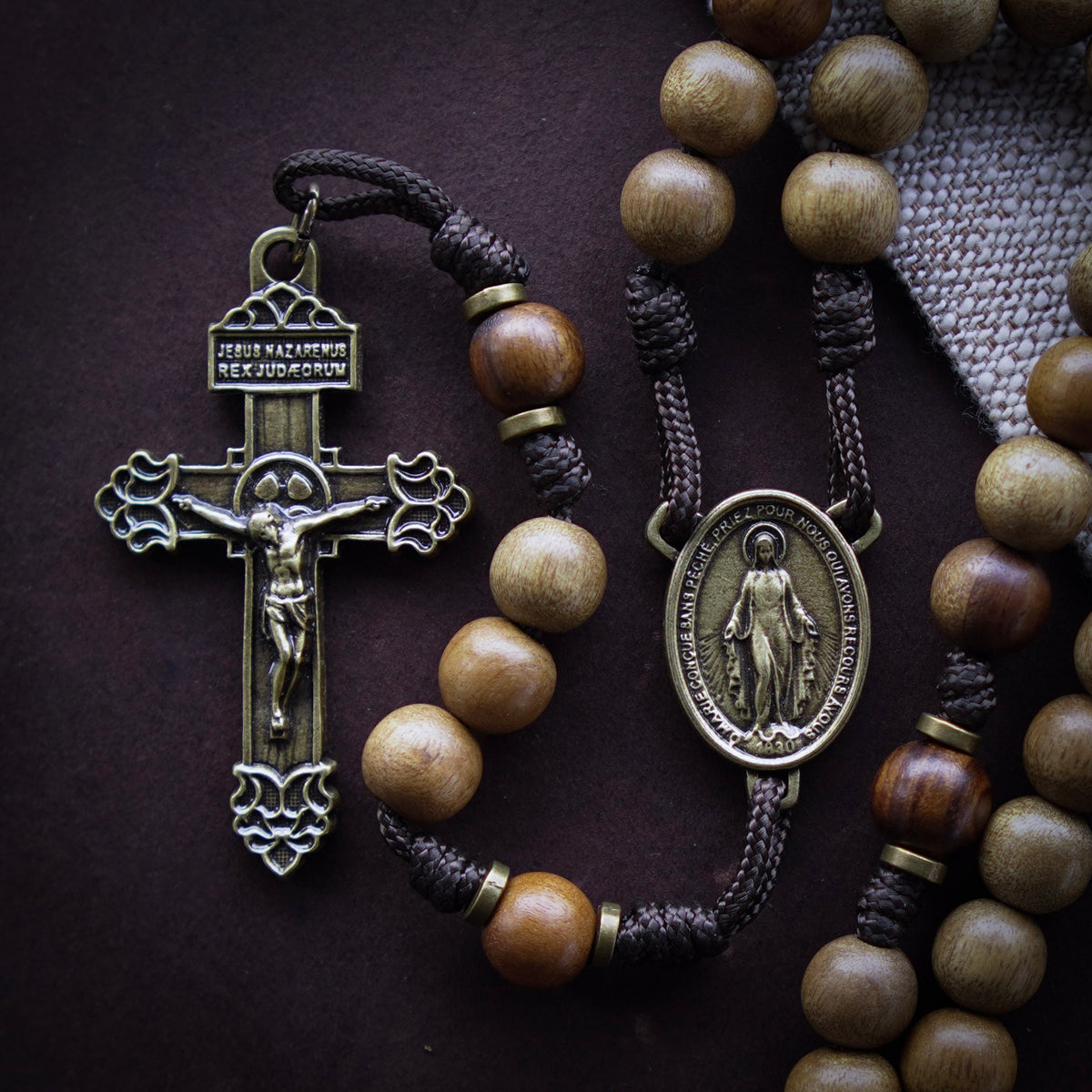 House of Gold Rosary with Matte Imbuia