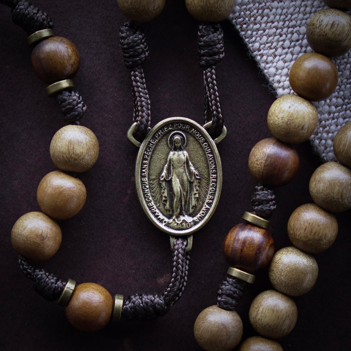 House of Gold Rosary with Matte Imbuia