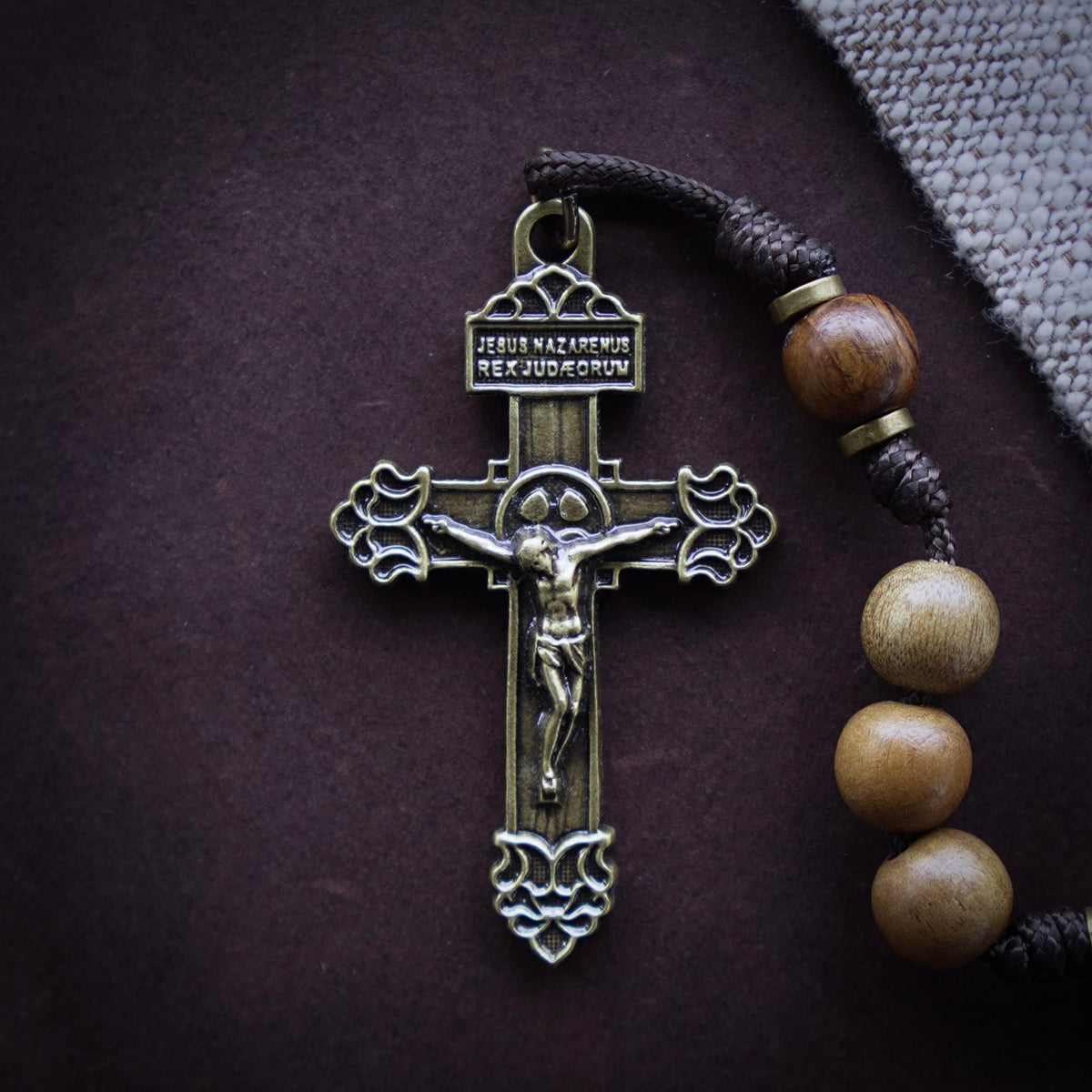 House of Gold Rosary with Matte Imbuia
