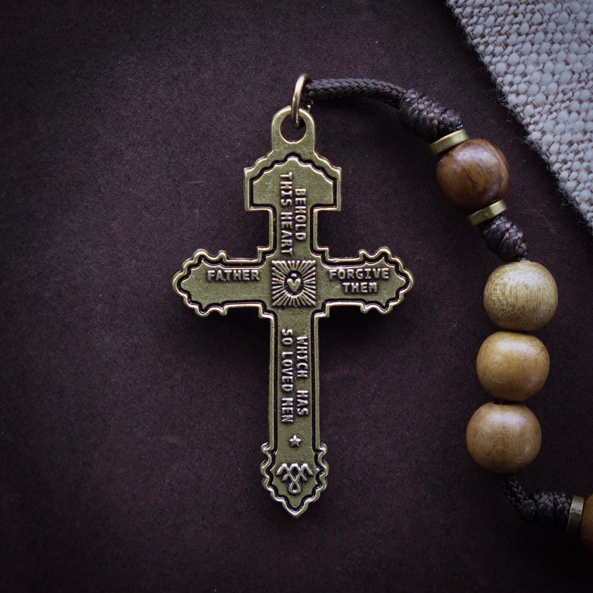 House of Gold Rosary with Matte Imbuia