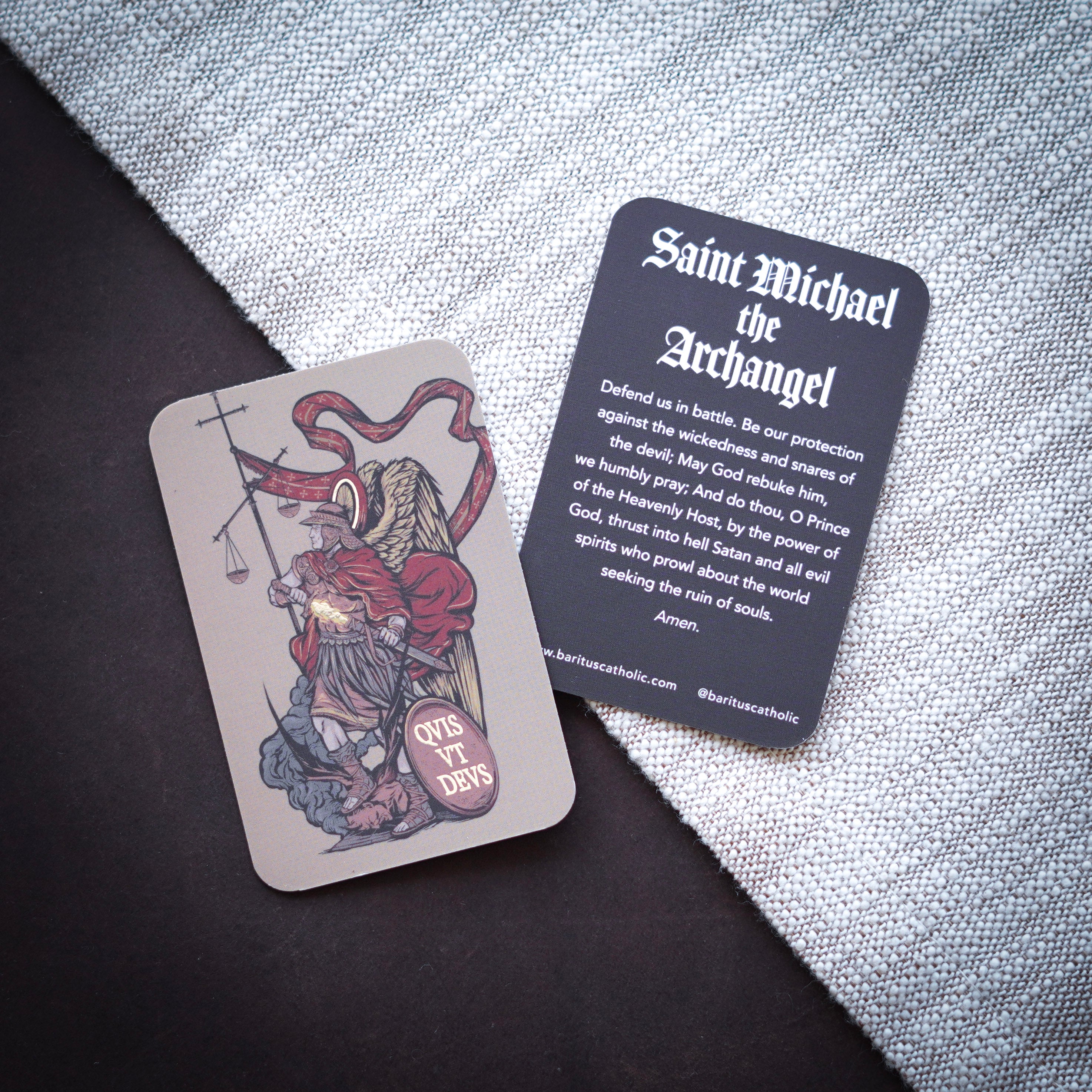 St. Michael Baritus Catholic Illustrated Prayer Card