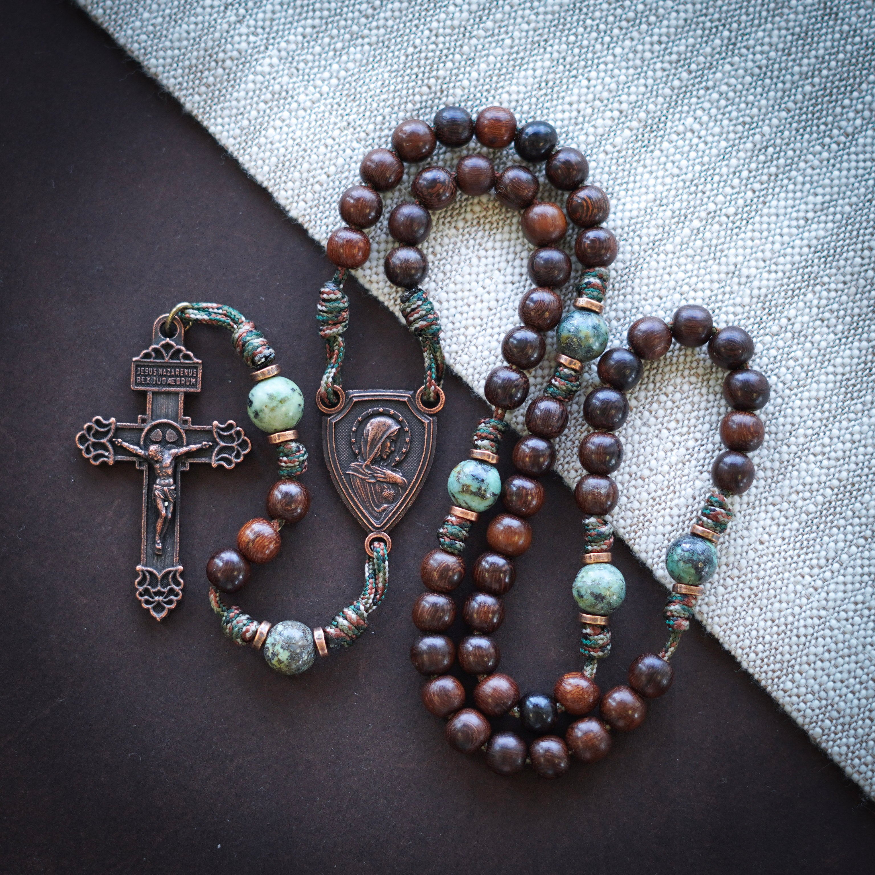 Handmade Wooden Rosary - Refuge of Sinners Design - Heavenly Mix-Up 1