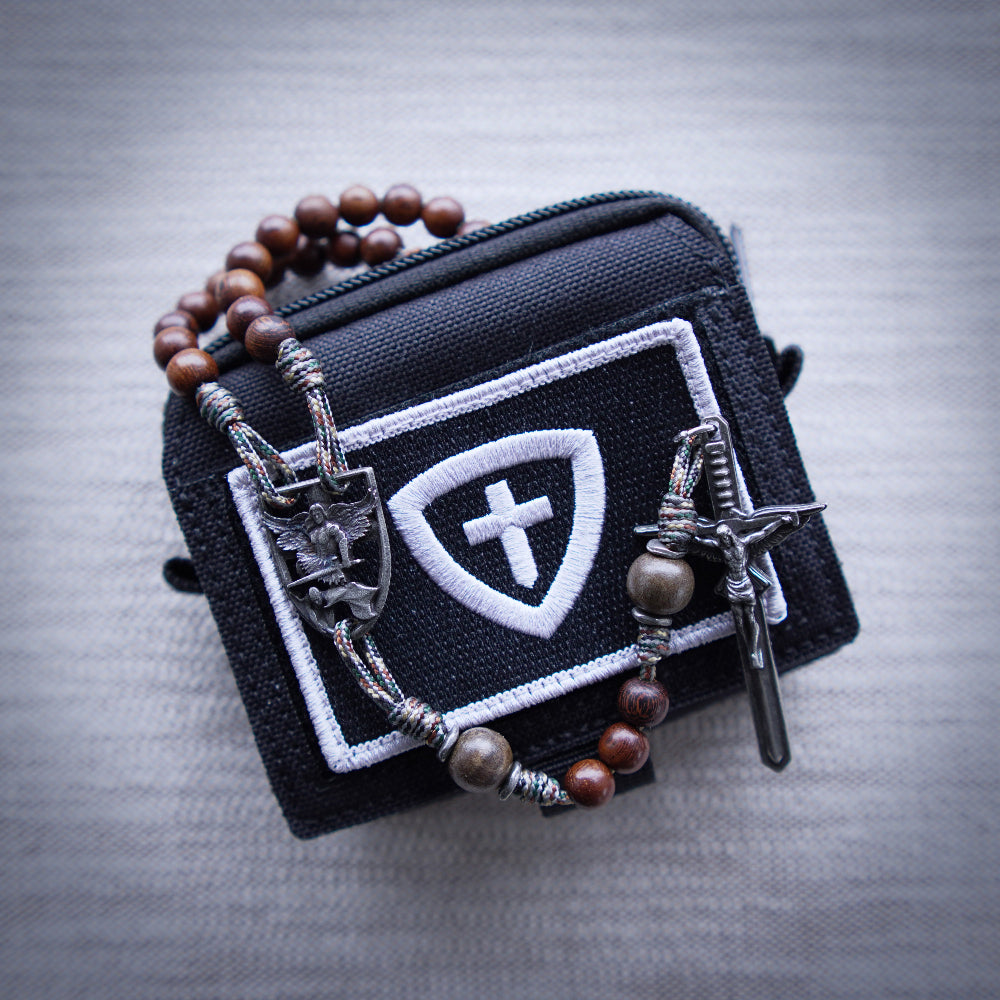 Handmade Wooden St. Michael Full Armor Rosary