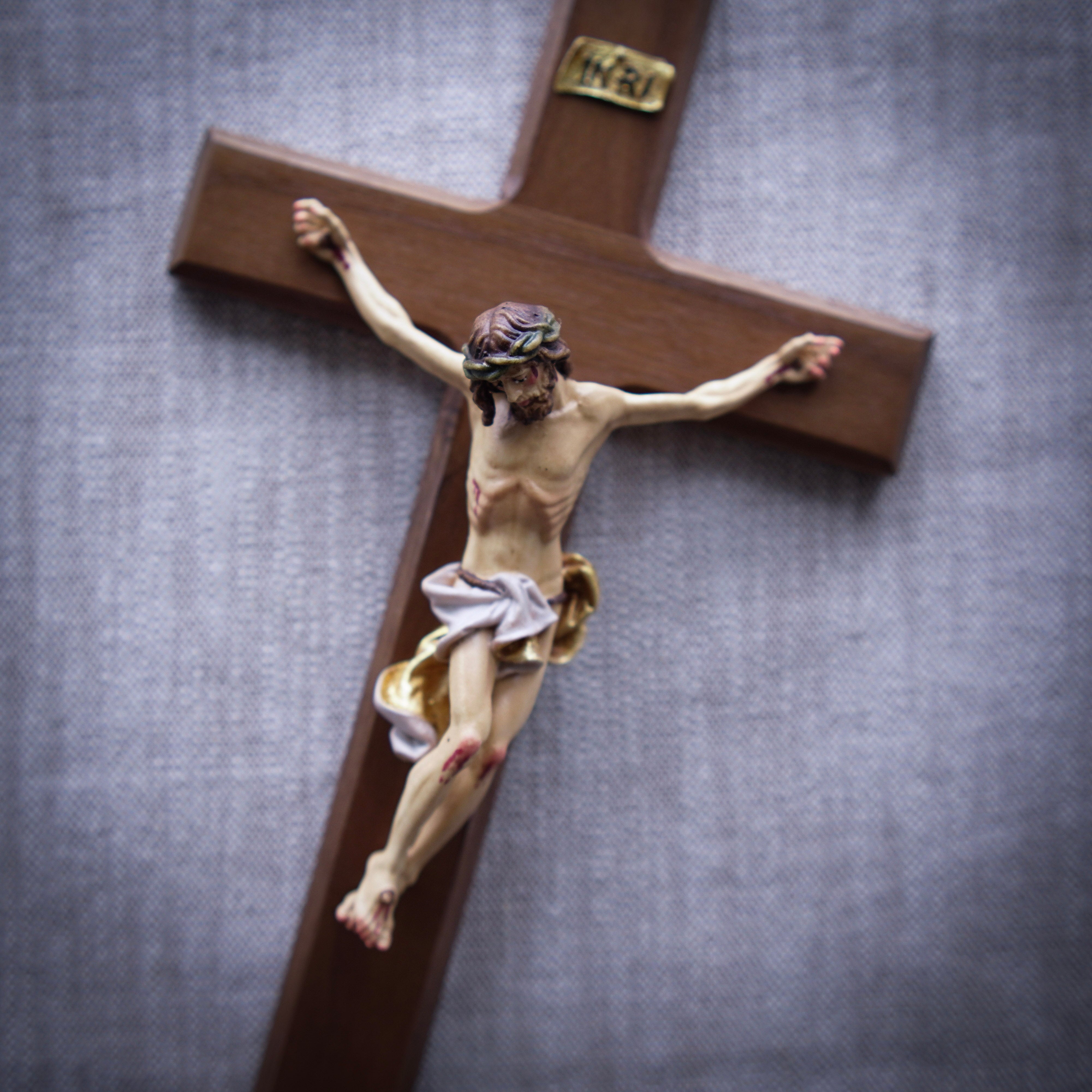 Hand-Carved German Wall Crucifix