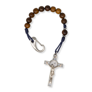 Handmade Wooden Pocket Rosary - Wisdom Design