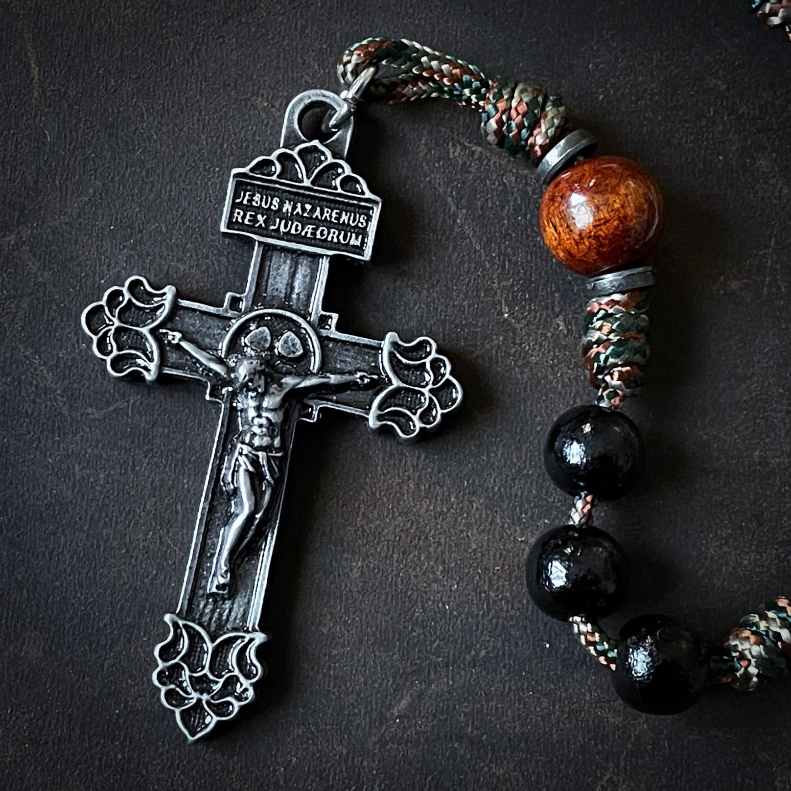 Handmade Wooden Rosary - St. Hubert Design