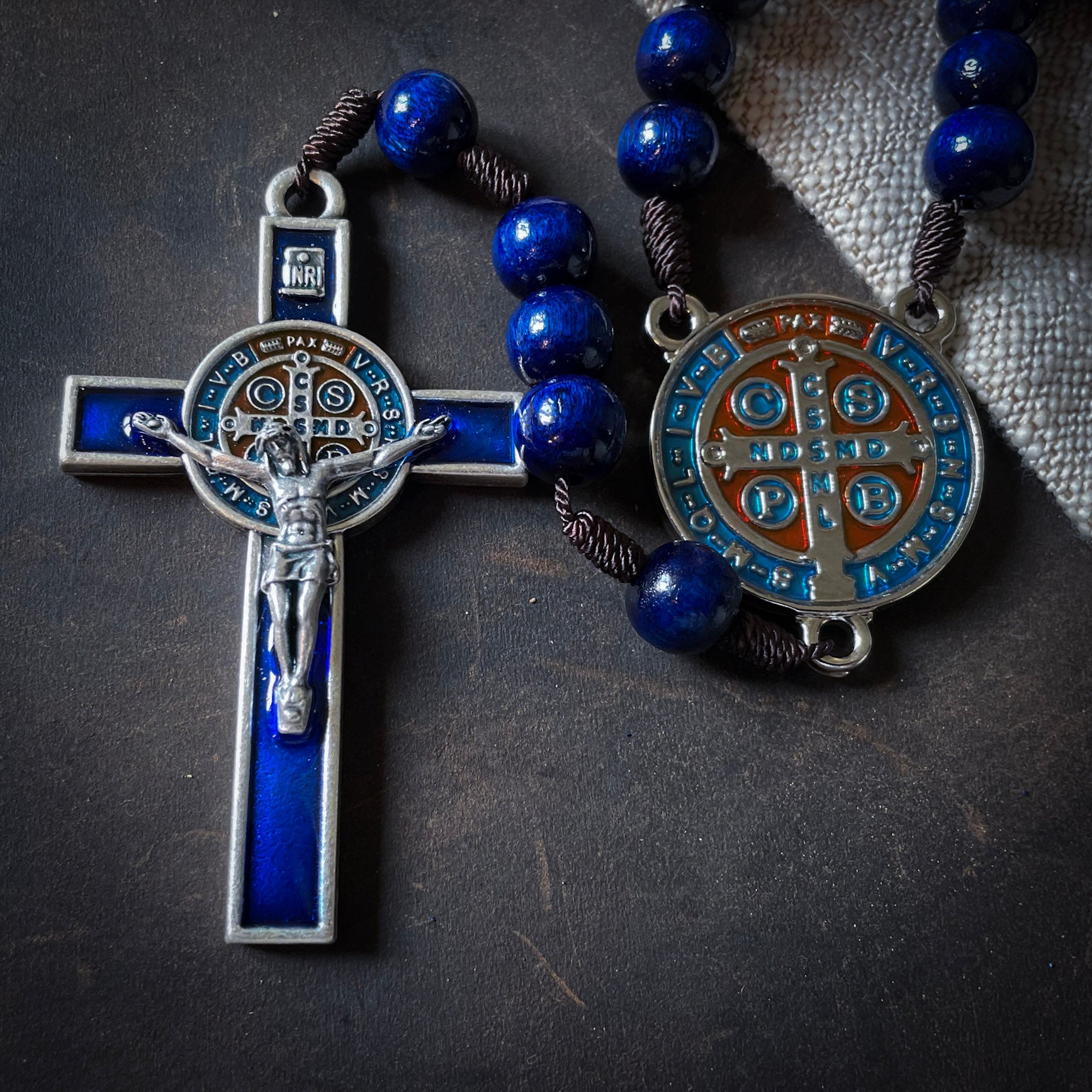 Handmade Wooden Rosary - St. Benedict Design