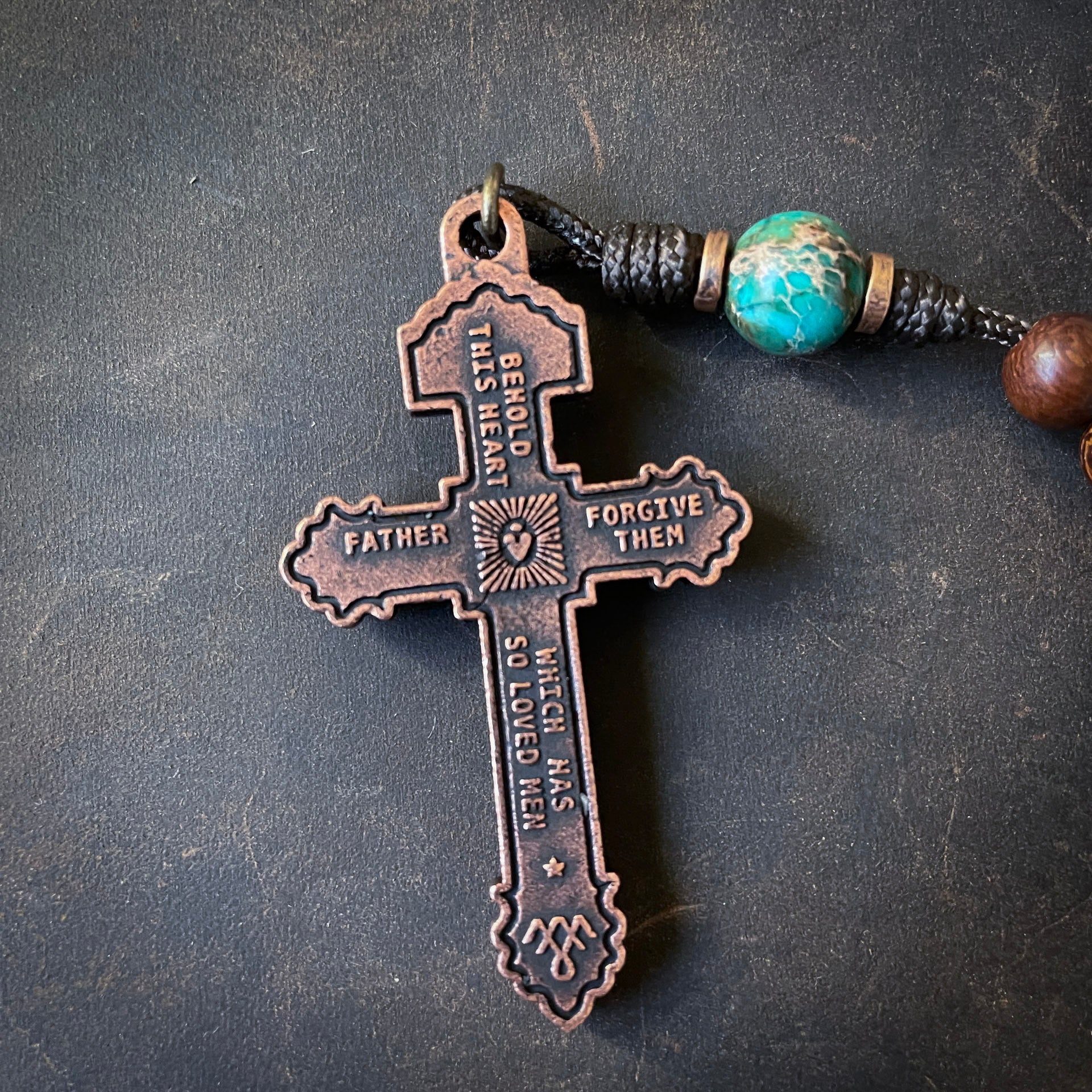 Handmade Wooden Rosary - Refuge of Sinners Design