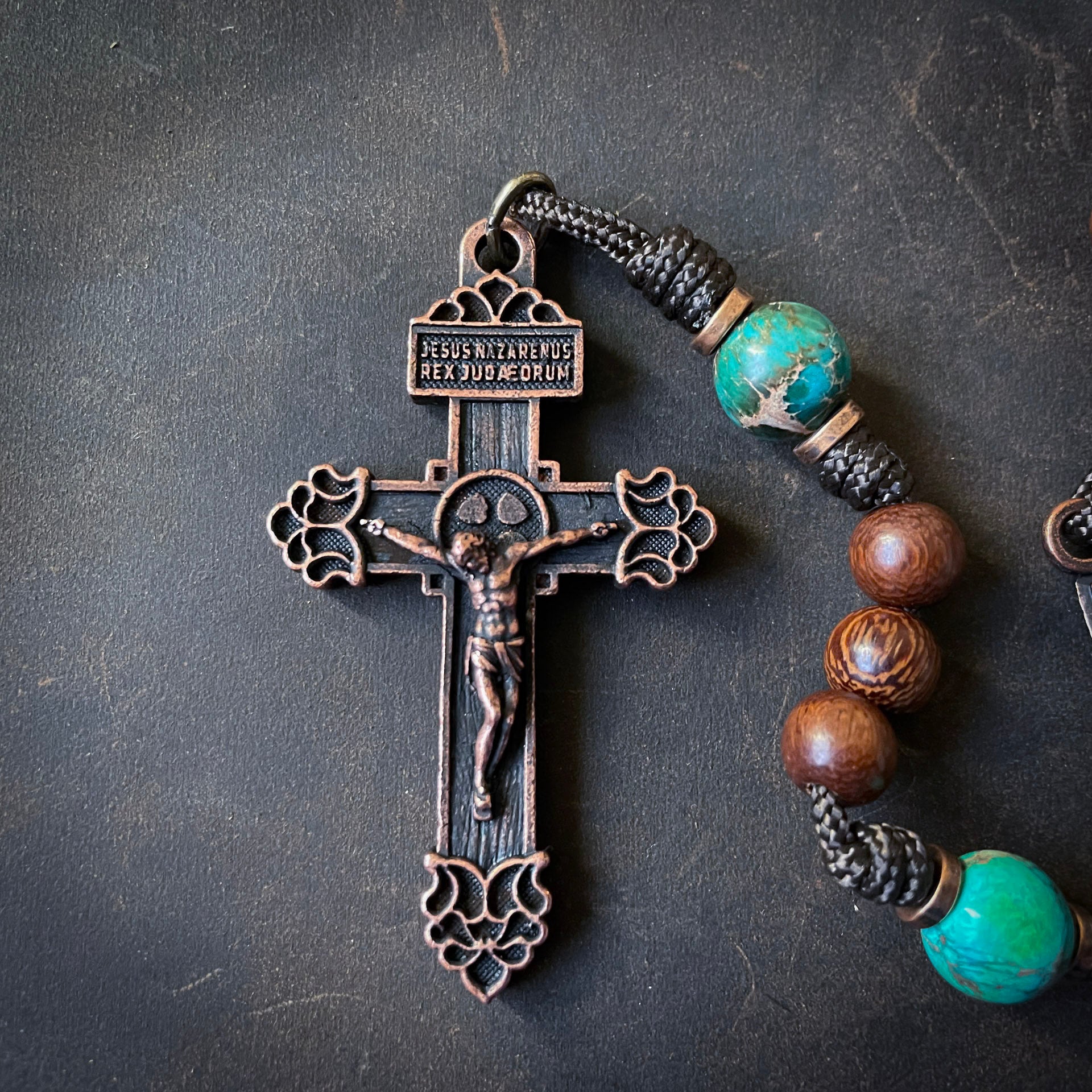 Handmade Wooden Rosary - Refuge of Sinners Design