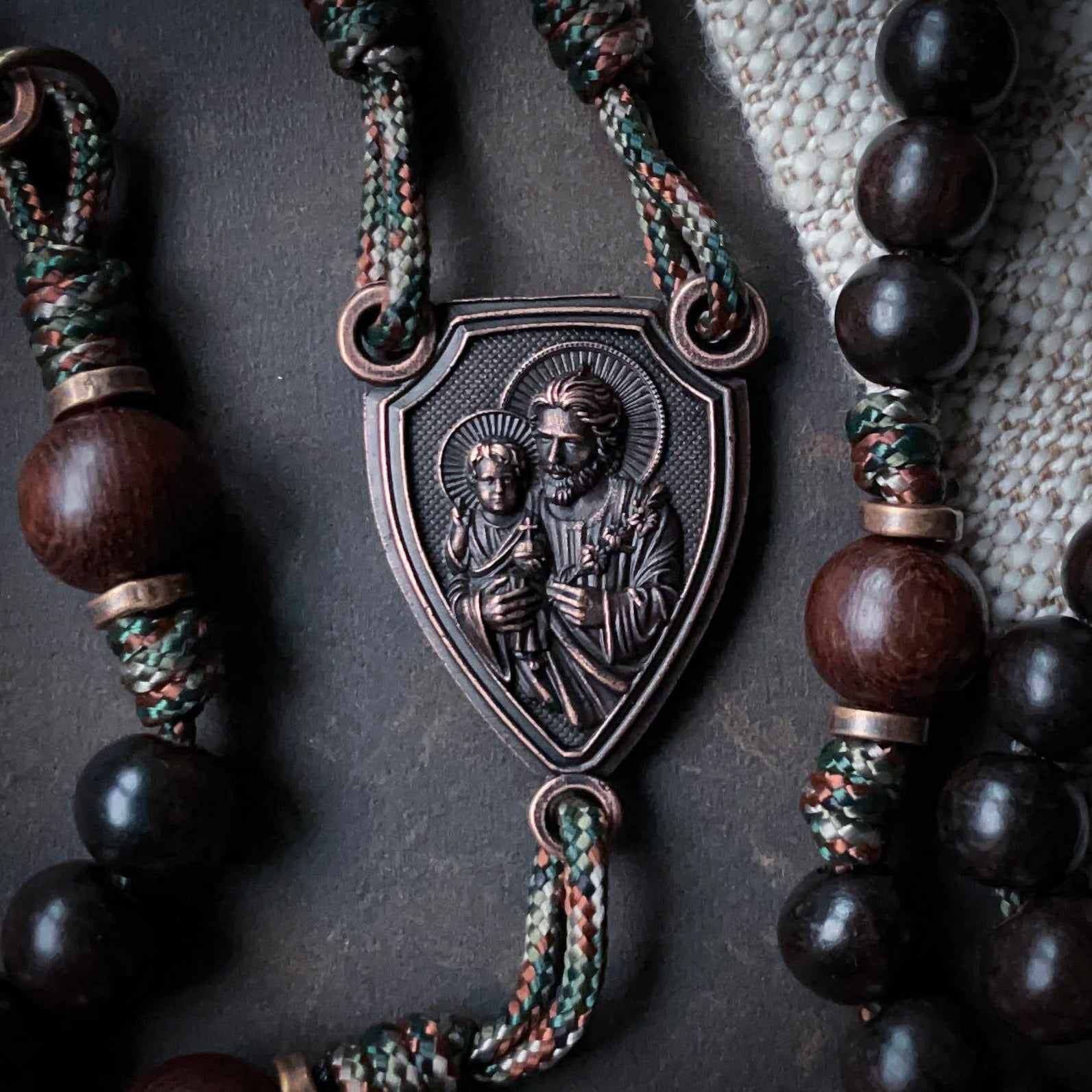 Handmade Wooden Rosary - Zealous Defender of Christ Design