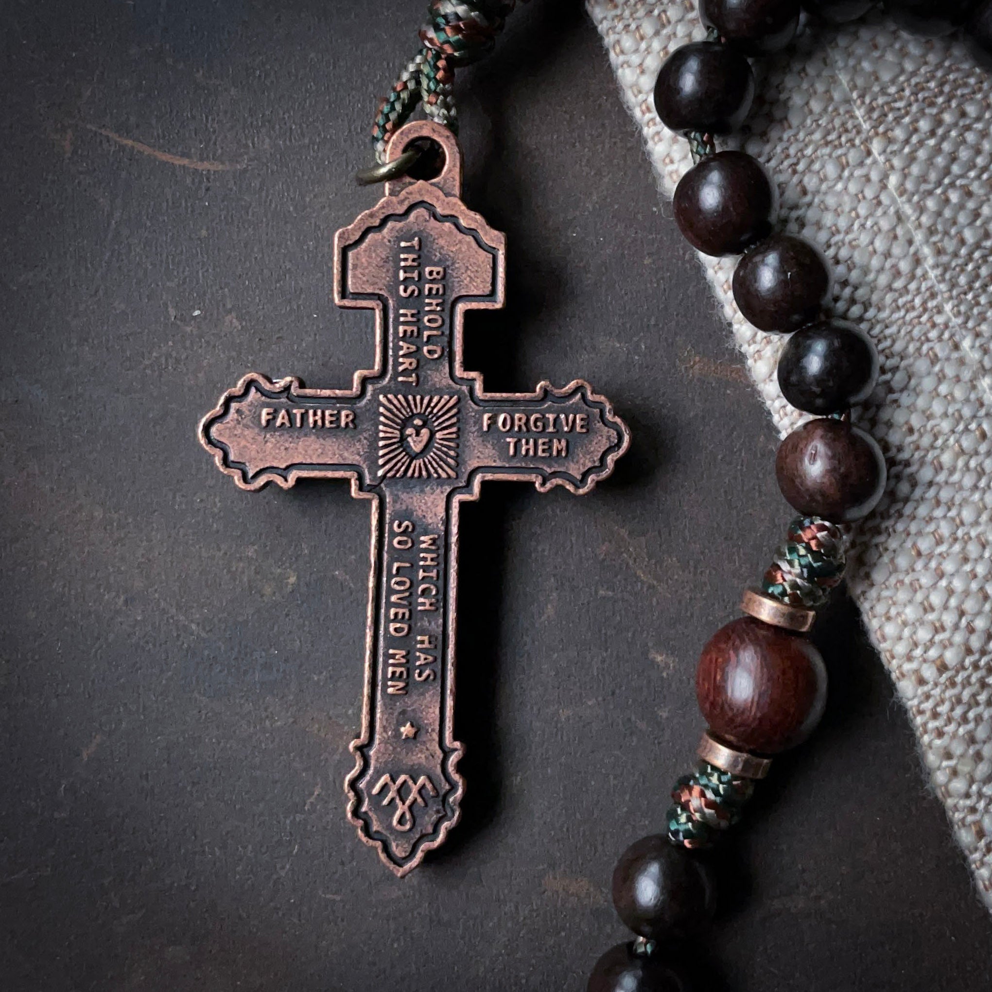 Handmade Wooden Rosary - Zealous Defender of Christ Design