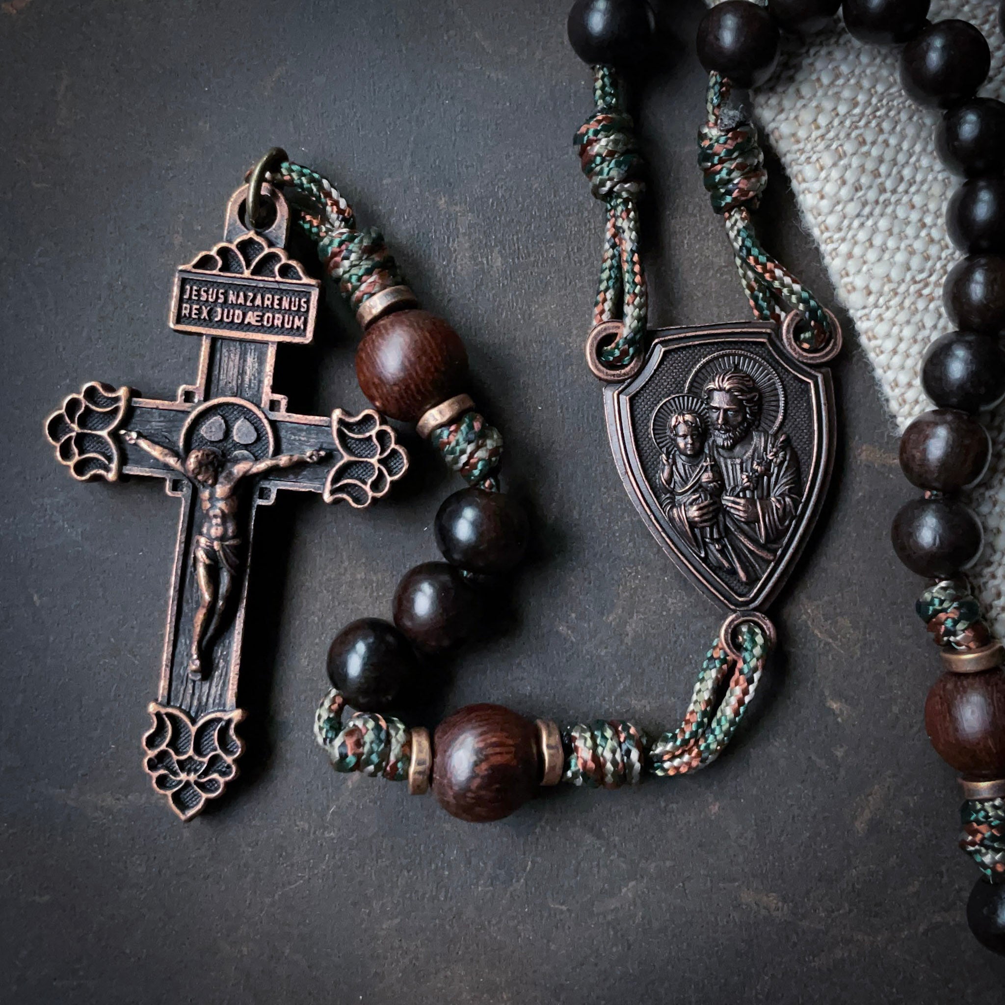 Handmade Wooden Rosary - Zealous Defender of Christ Design