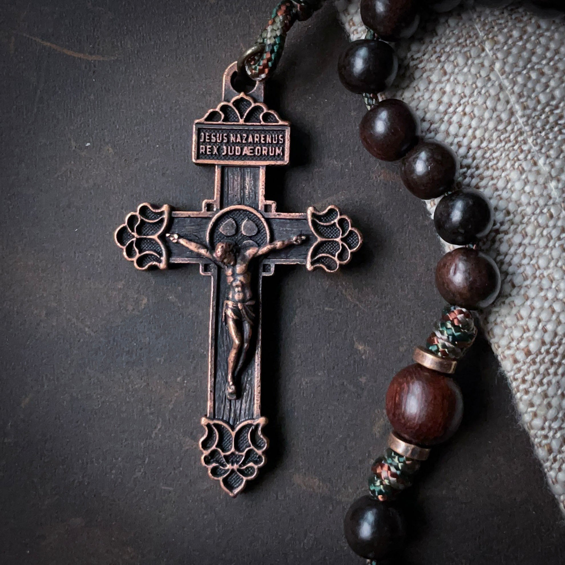 Handmade Wooden Rosary - Zealous Defender of Christ Design