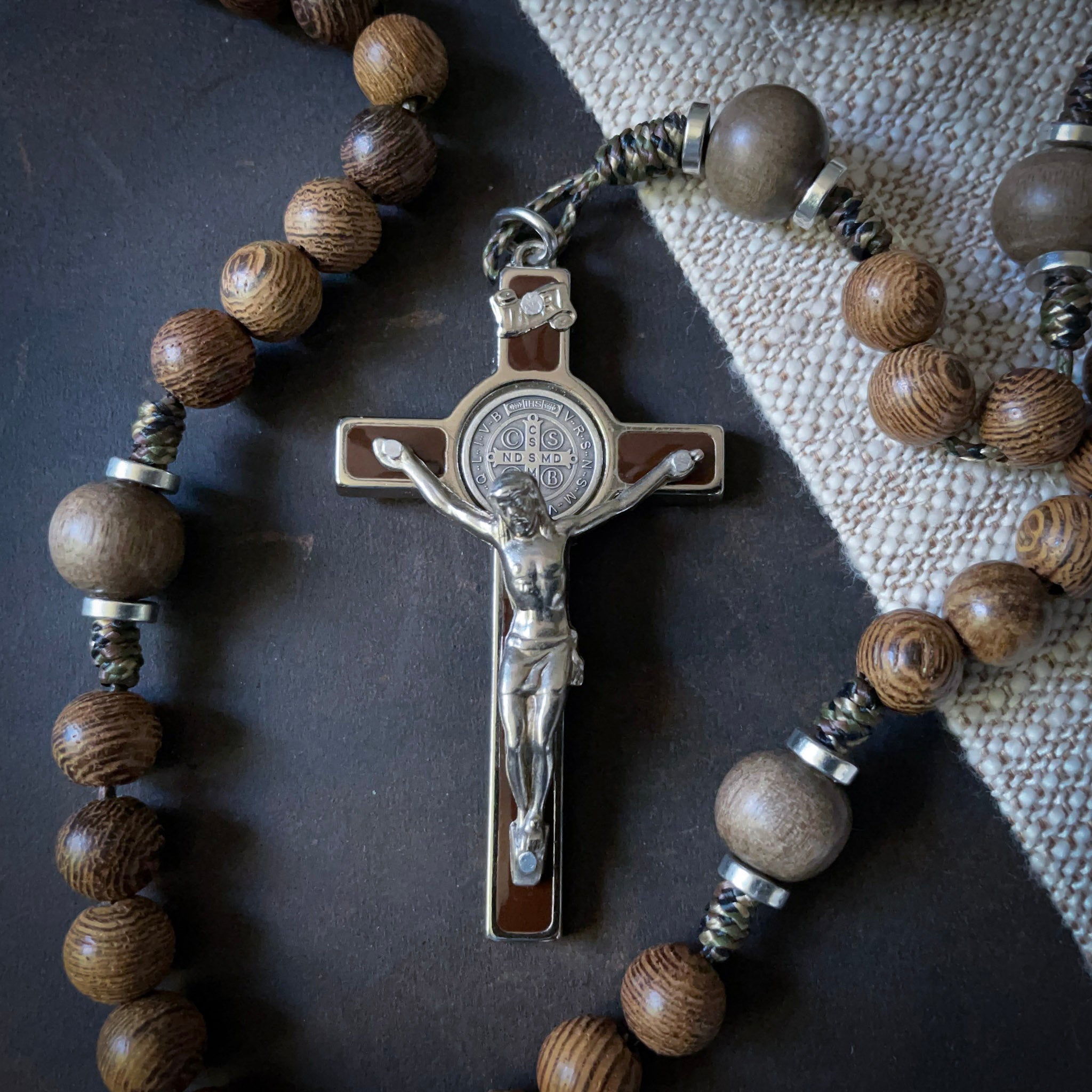 Handmade Wooden Rosary - Angel of Peace Design