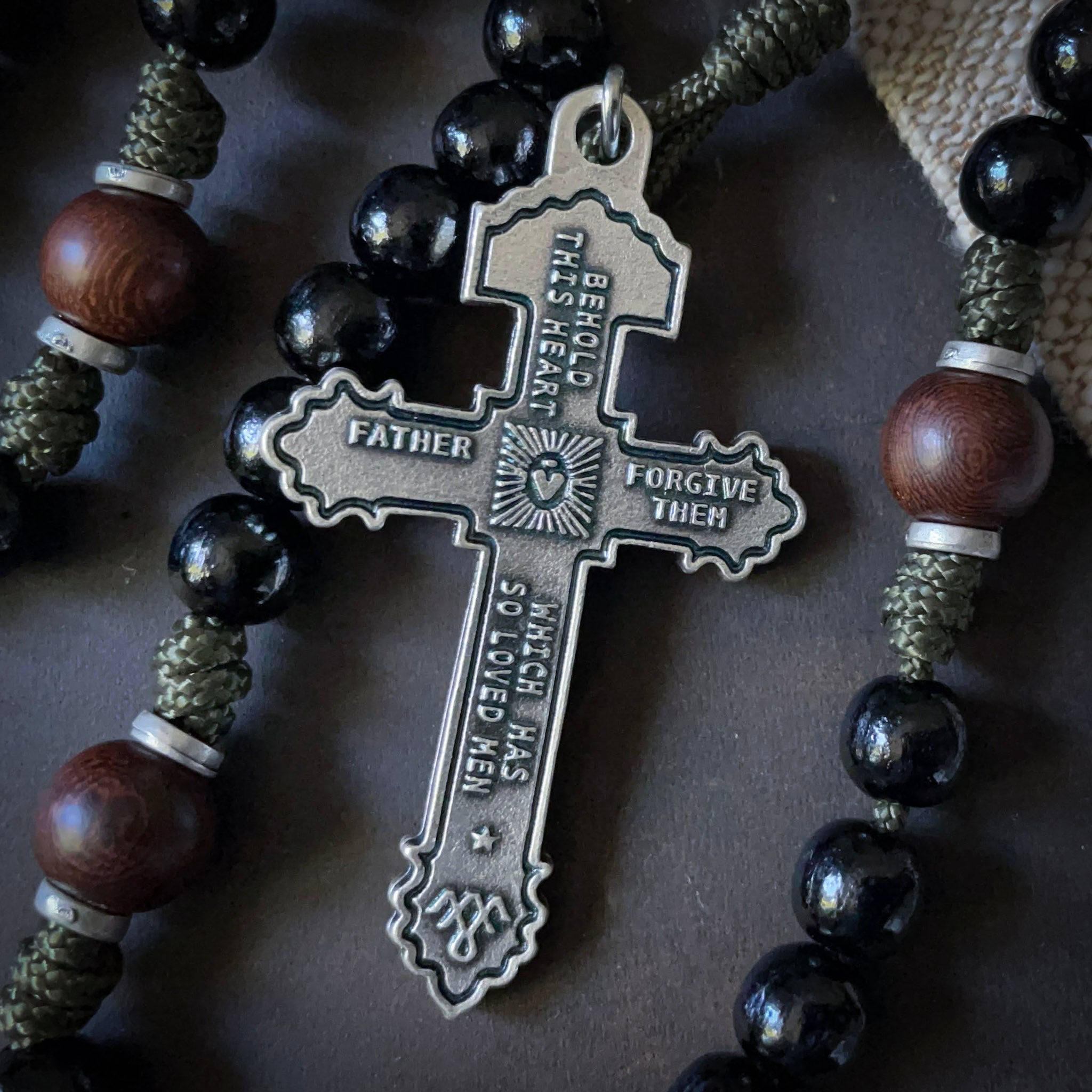 Handmade Wooden Rosary - Victory Design